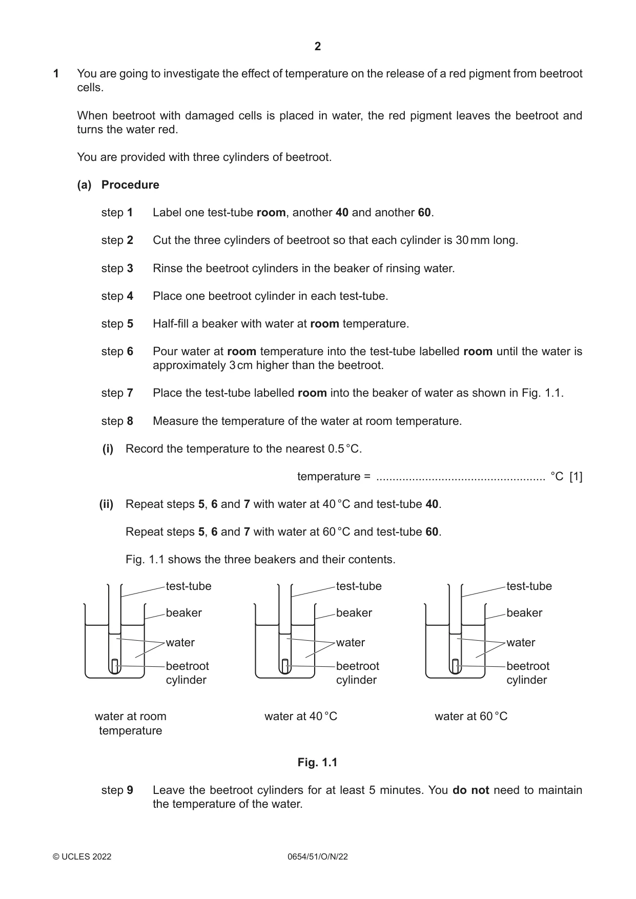 Cambridge IGCSE Sciences - Co-ordinated (Double) 0654 2022 Oct/Nov Paper 5 · Variant 1 question paper, page 2 of 20