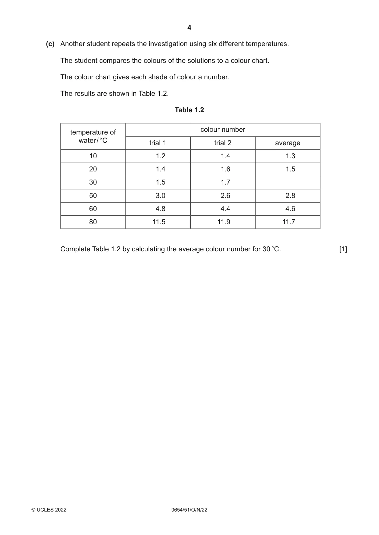 Cambridge IGCSE Sciences - Co-ordinated (Double) 0654 2022 Oct/Nov Paper 5 · Variant 1 question paper, page 4 of 20