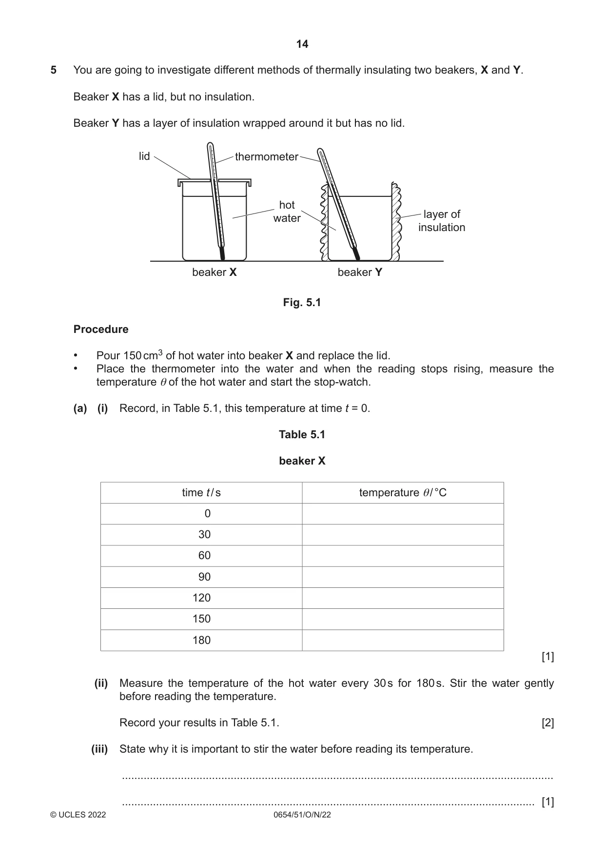 Cambridge IGCSE Sciences - Co-ordinated (Double) 0654 2022 Oct/Nov Paper 5 · Variant 1 question paper, page 14 of 20