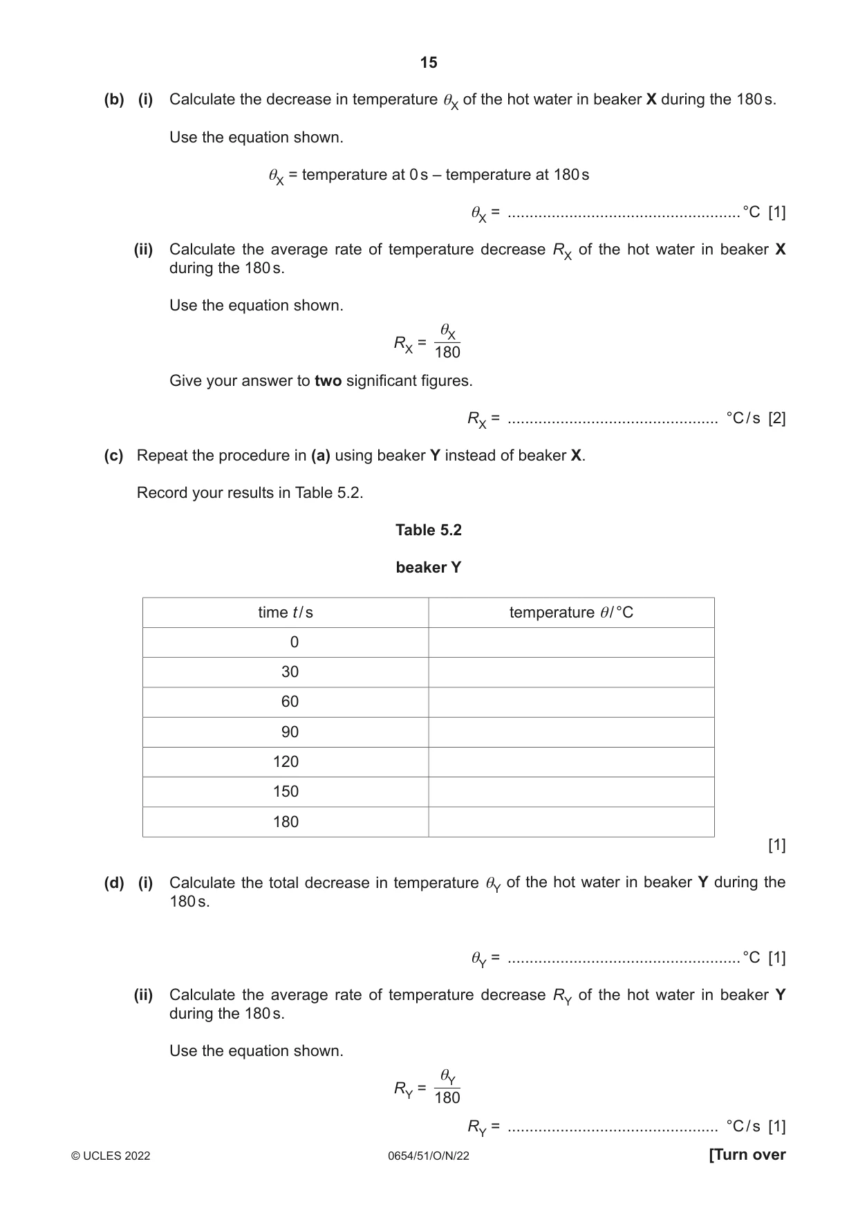 Cambridge IGCSE Sciences - Co-ordinated (Double) 0654 2022 Oct/Nov Paper 5 · Variant 1 question paper, page 15 of 20