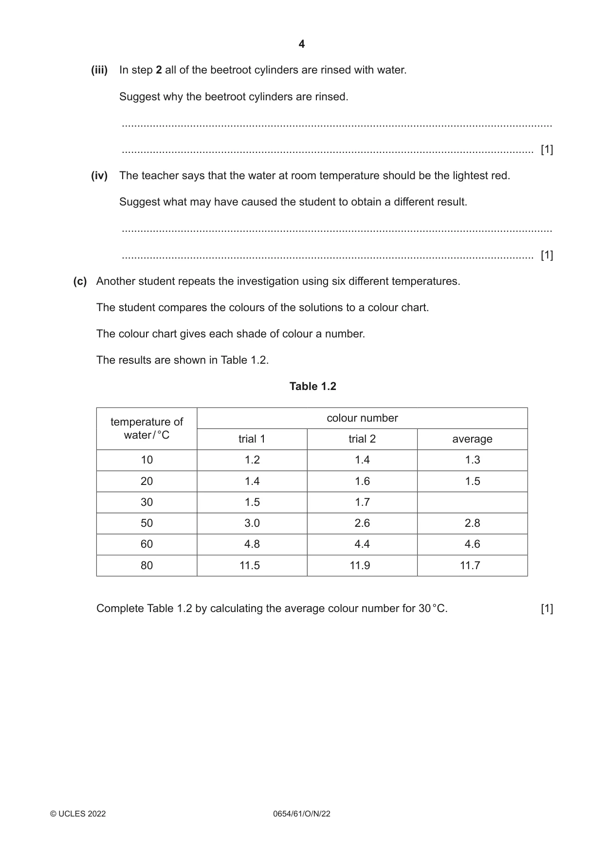 Cambridge IGCSE Sciences - Co-ordinated (Double) 0654 2022 Oct/Nov Paper 6 · Variant 1 question paper, page 4 of 20