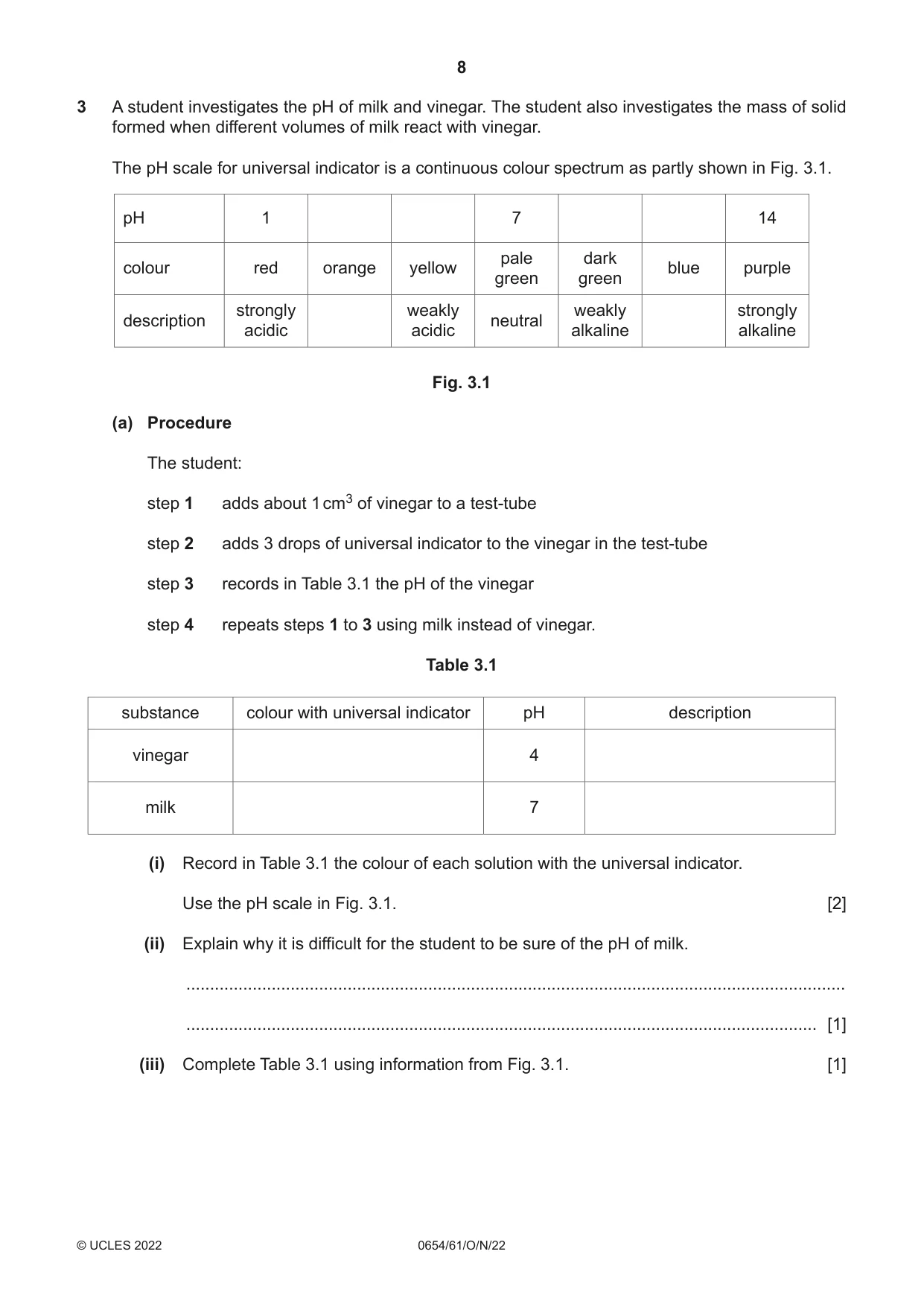 Cambridge IGCSE Sciences - Co-ordinated (Double) 0654 2022 Oct/Nov Paper 6 · Variant 1 question paper, page 8 of 20