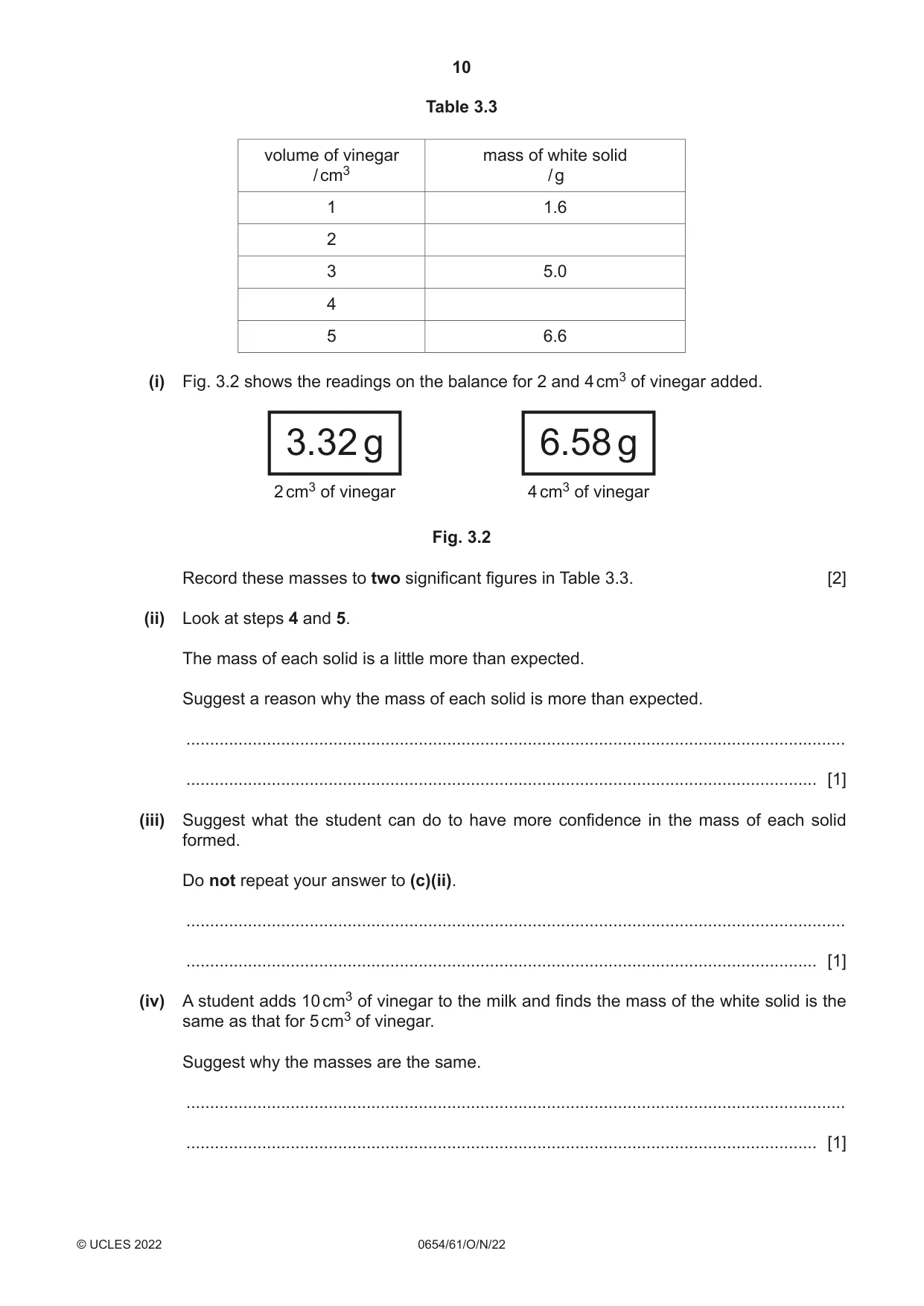Cambridge IGCSE Sciences - Co-ordinated (Double) 0654 2022 Oct/Nov Paper 6 · Variant 1 question paper, page 10 of 20