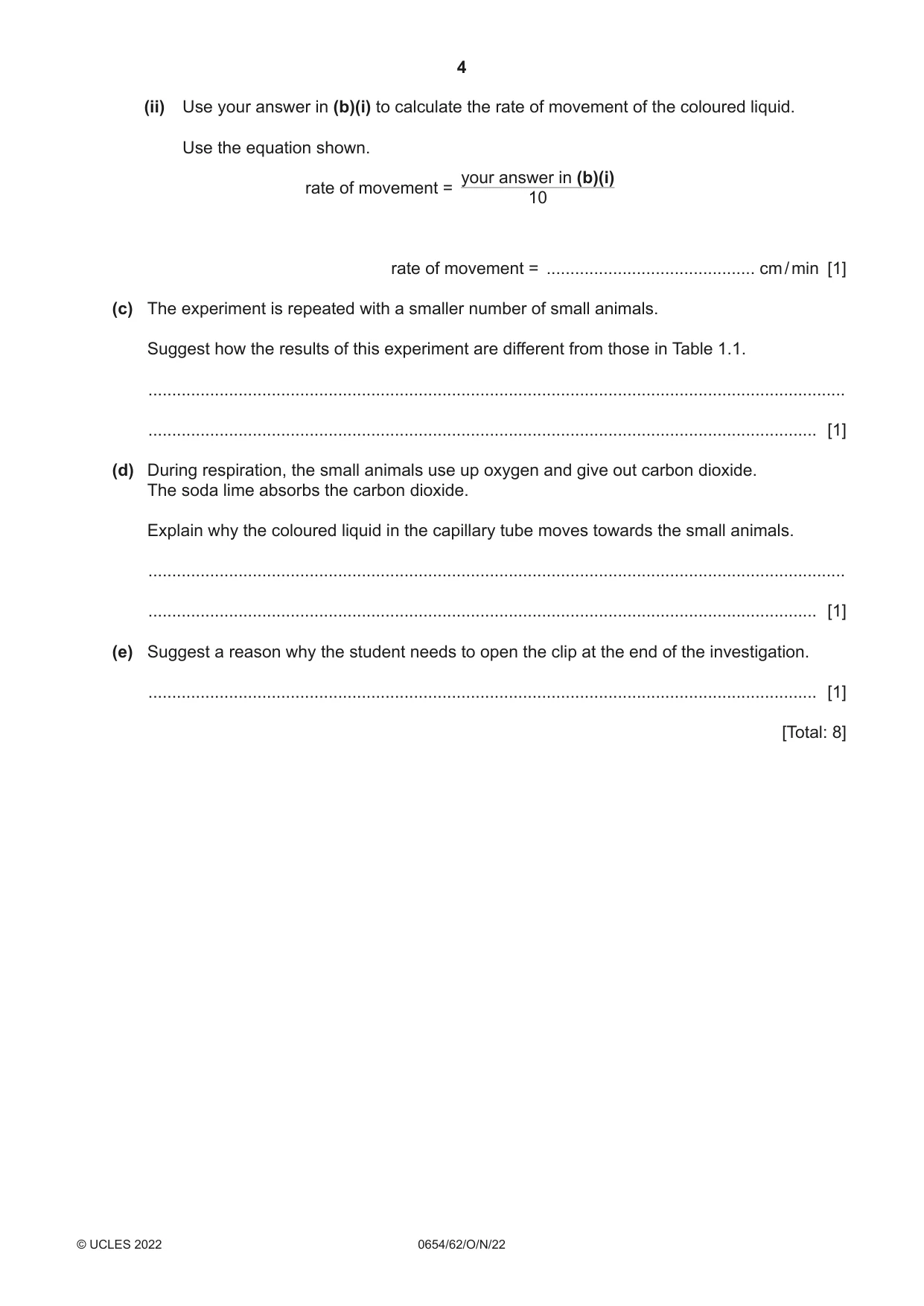 Cambridge IGCSE Sciences - Co-ordinated (Double) 0654 2022 Oct/Nov Paper 6 · Variant 2 question paper, page 4 of 24