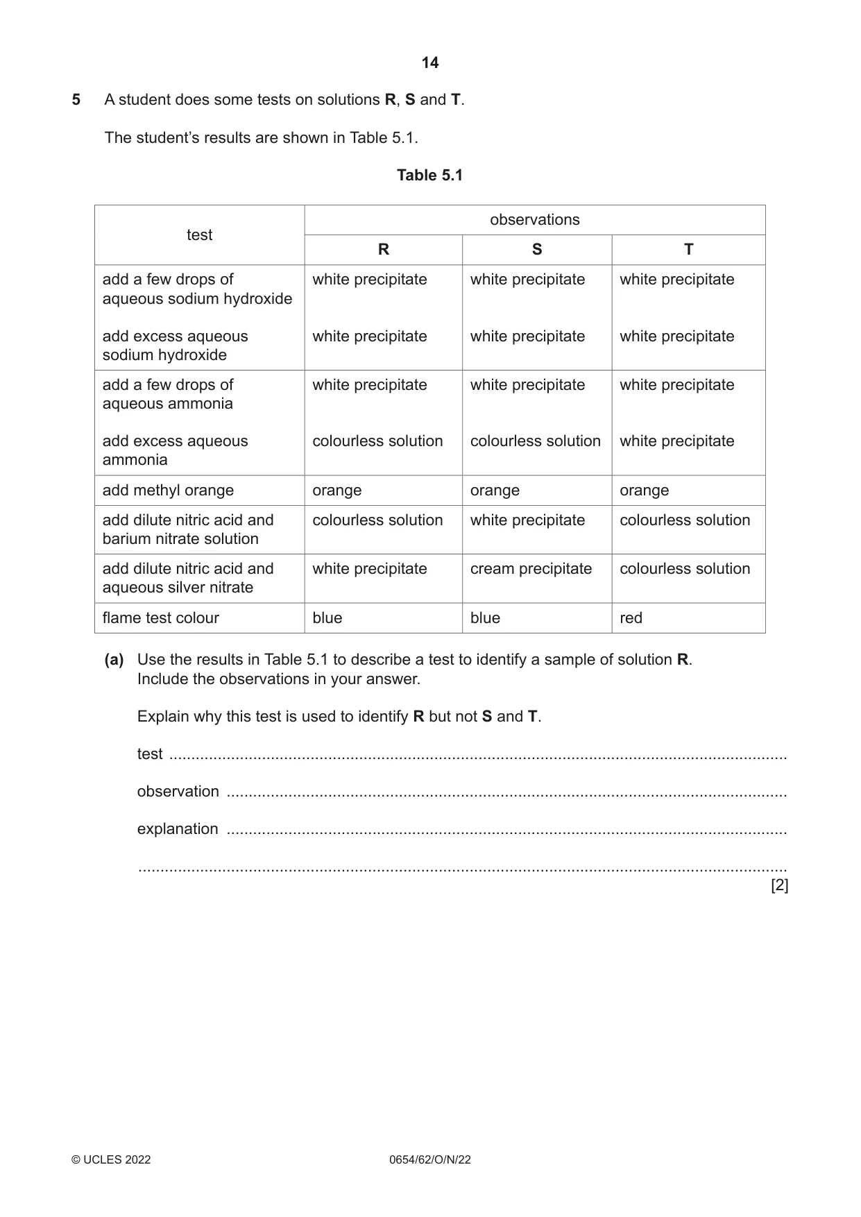 Cambridge IGCSE Sciences - Co-ordinated (Double) 0654 2022 Oct/Nov Paper 6 · Variant 2 question paper, page 14 of 24