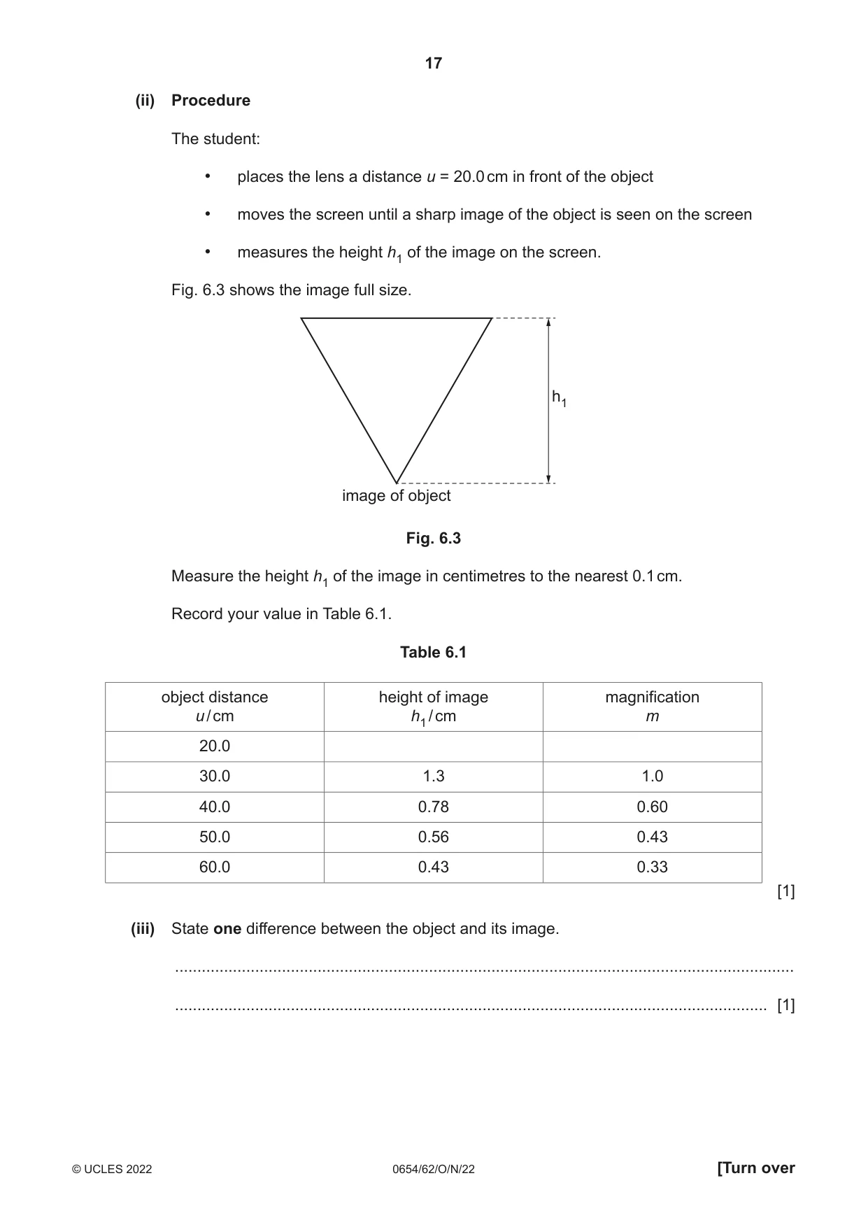 Cambridge IGCSE Sciences - Co-ordinated (Double) 0654 2022 Oct/Nov Paper 6 · Variant 2 question paper, page 17 of 24