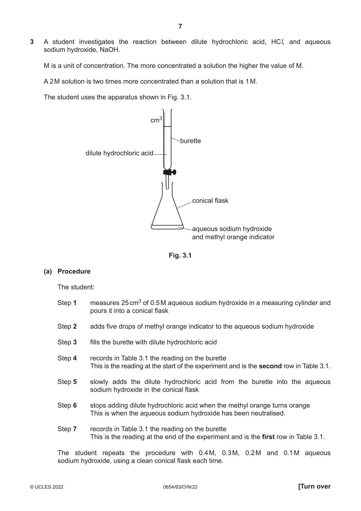 Cambridge IGCSE Sciences - Co-ordinated (Double) 0654 2022 Oct/Nov Paper 6 · Variant 3 question paper, page 7 of 20