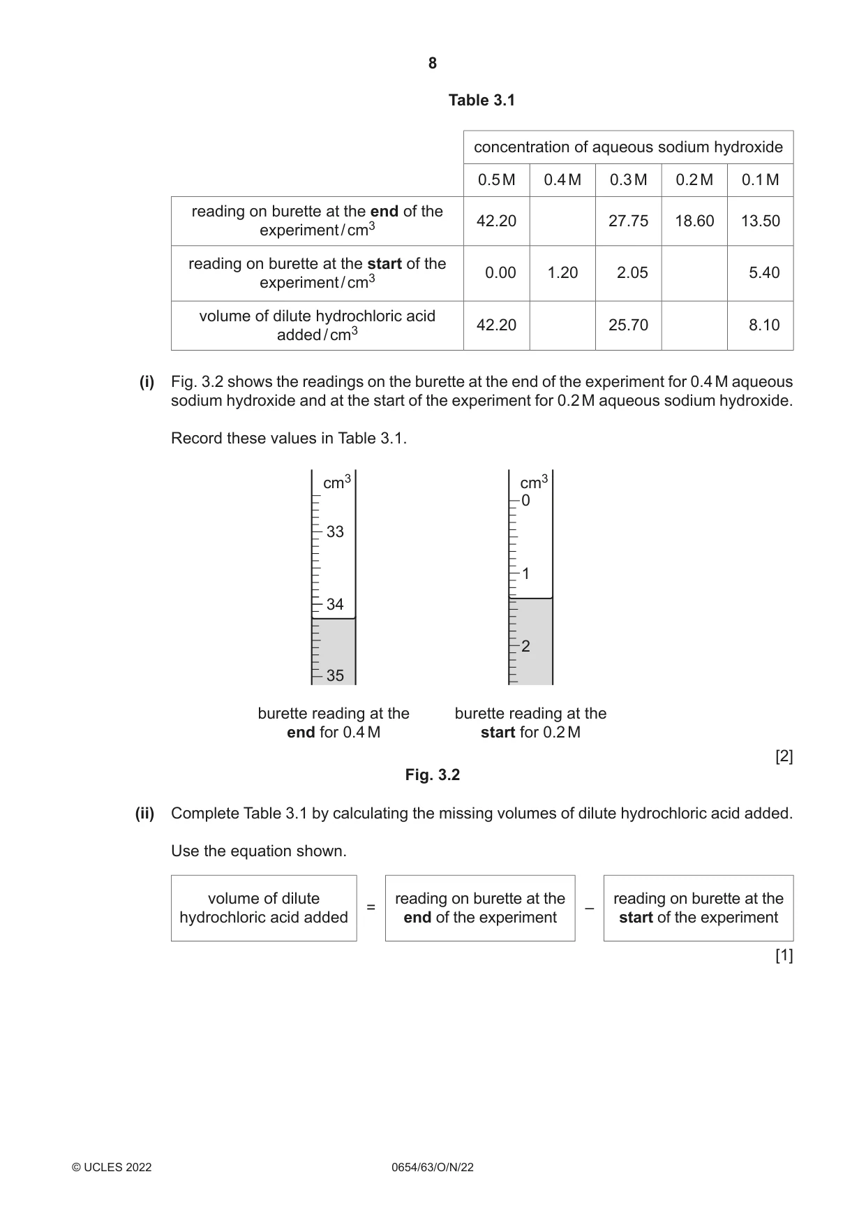 Cambridge IGCSE Sciences - Co-ordinated (Double) 0654 2022 Oct/Nov Paper 6 · Variant 3 question paper, page 8 of 20