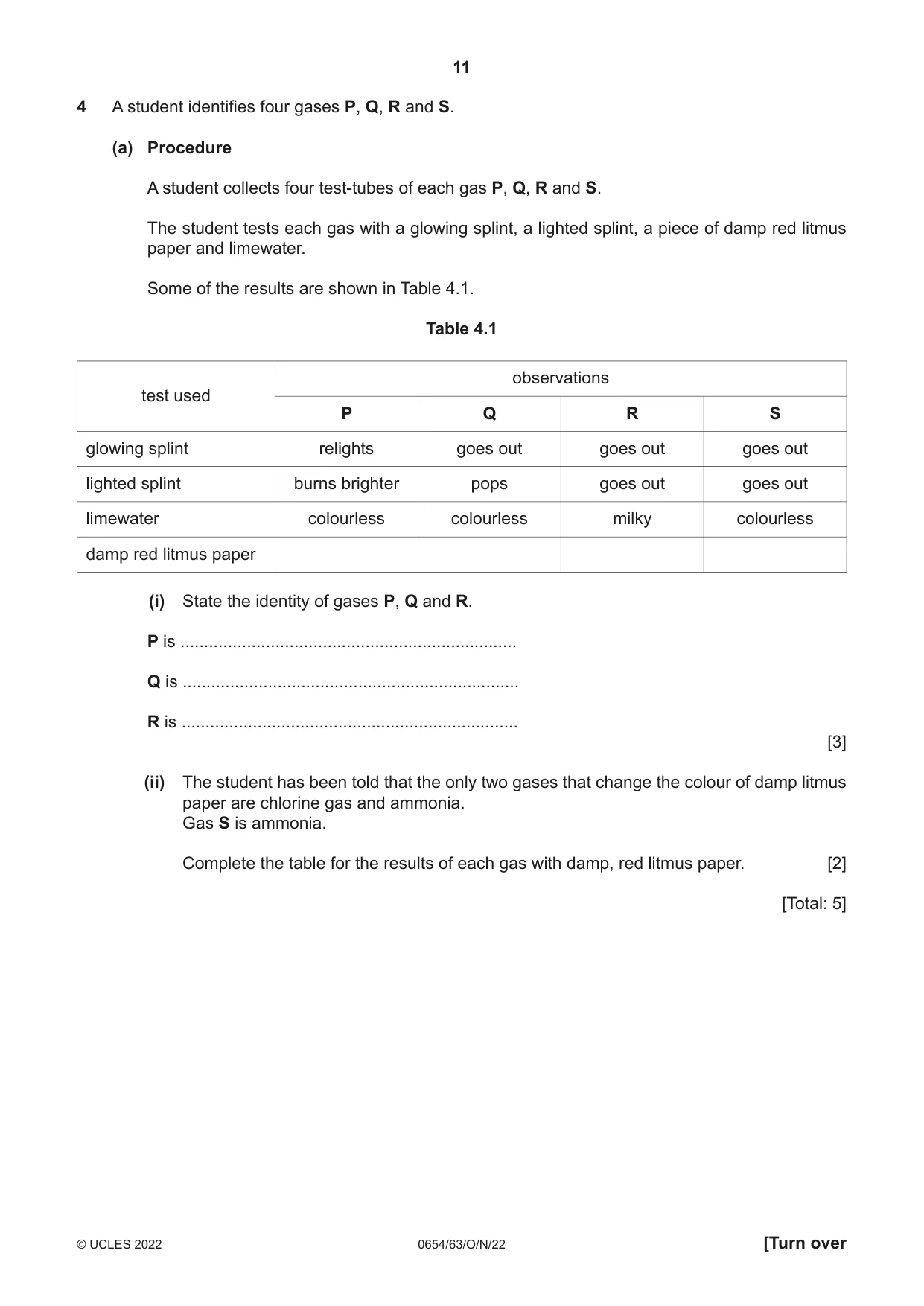 Cambridge IGCSE Sciences - Co-ordinated (Double) 0654 2022 Oct/Nov Paper 6 · Variant 3 question paper, page 11 of 20