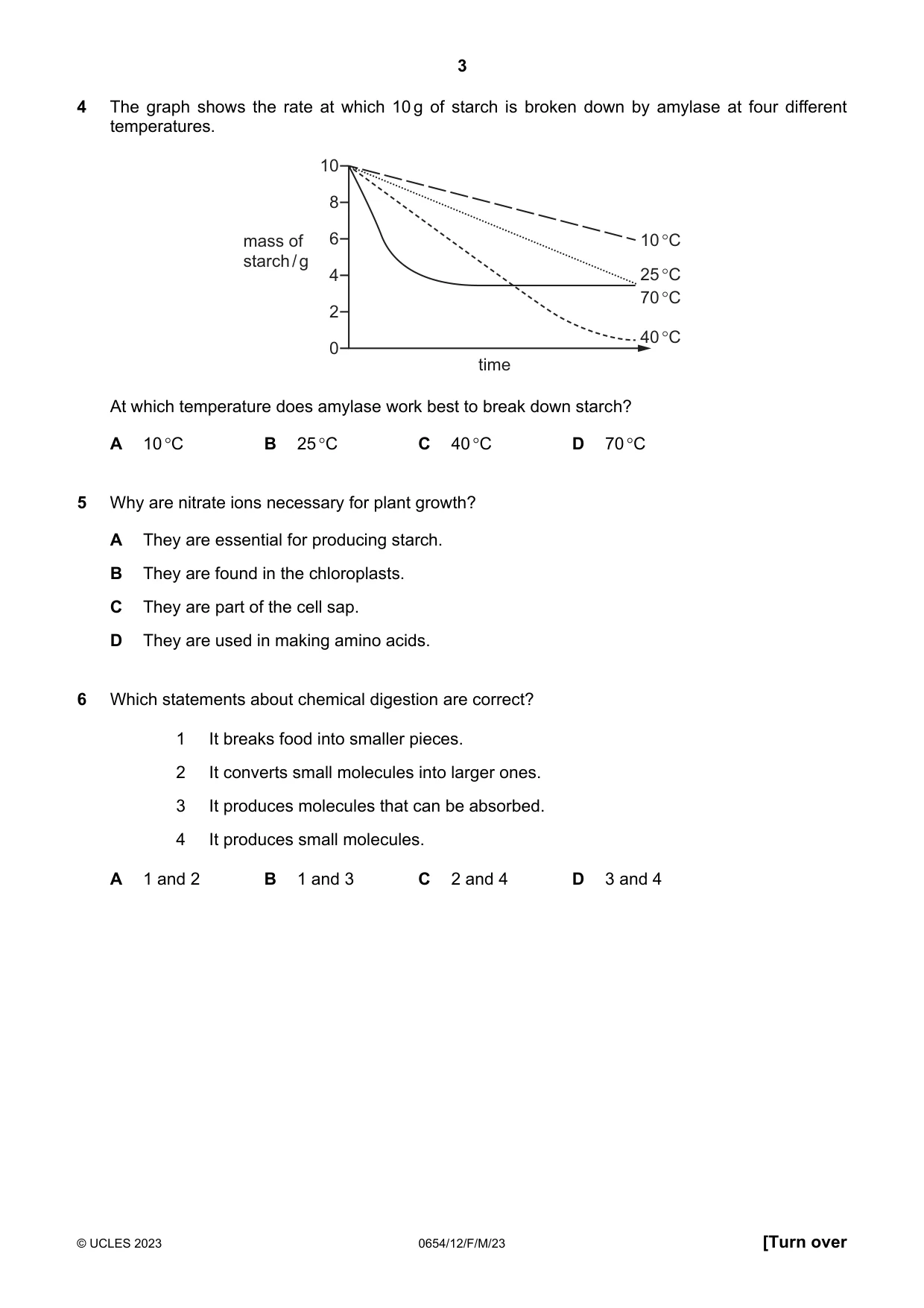 Cambridge IGCSE Sciences - Co-ordinated (Double) 0654 2023 Feb/March Paper 1 · Variant 2 question paper, page 3 of 20
