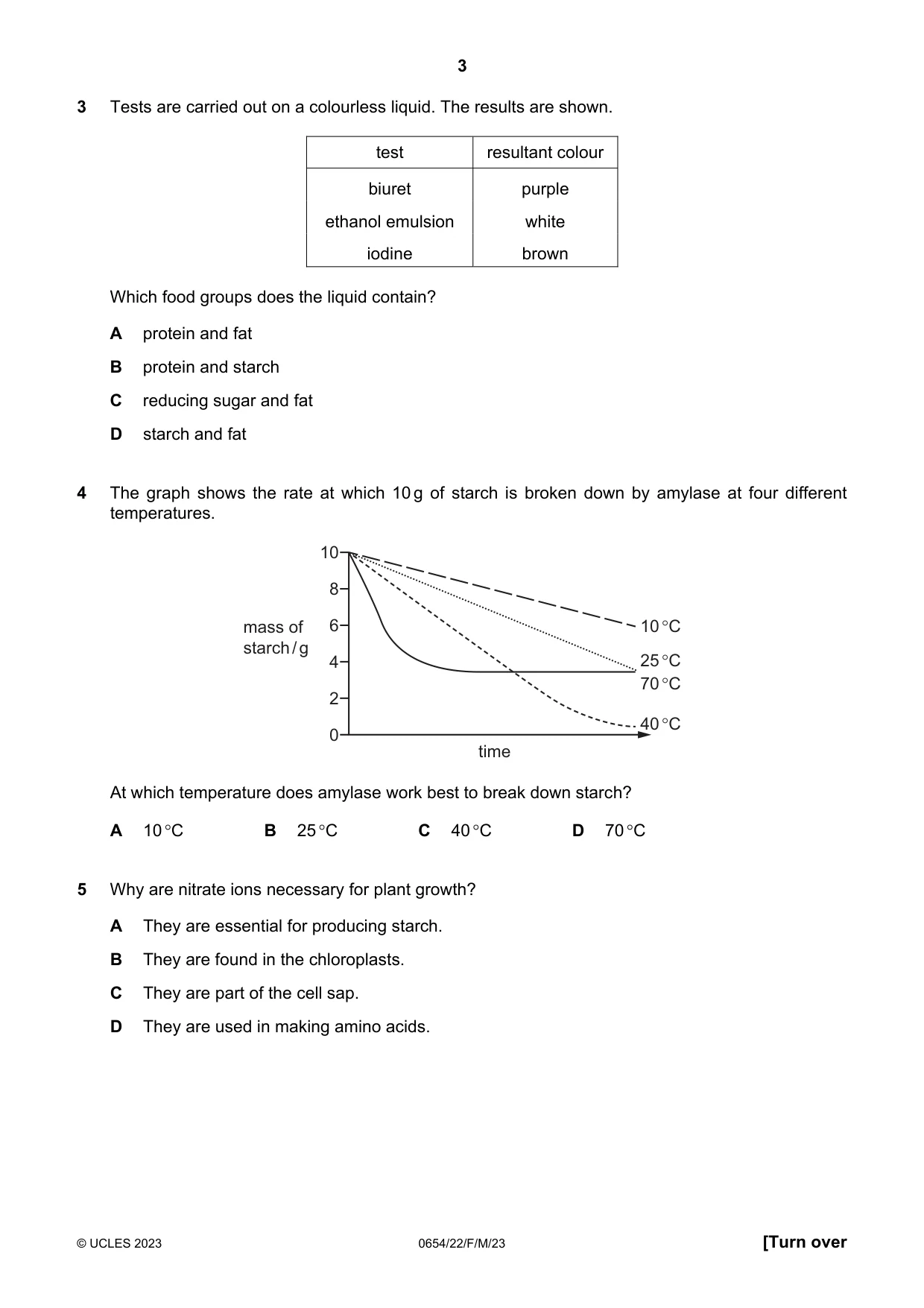 Cambridge IGCSE Sciences - Co-ordinated (Double) 0654 2023 Feb/March Paper 2 · Variant 2 question paper, page 3 of 16