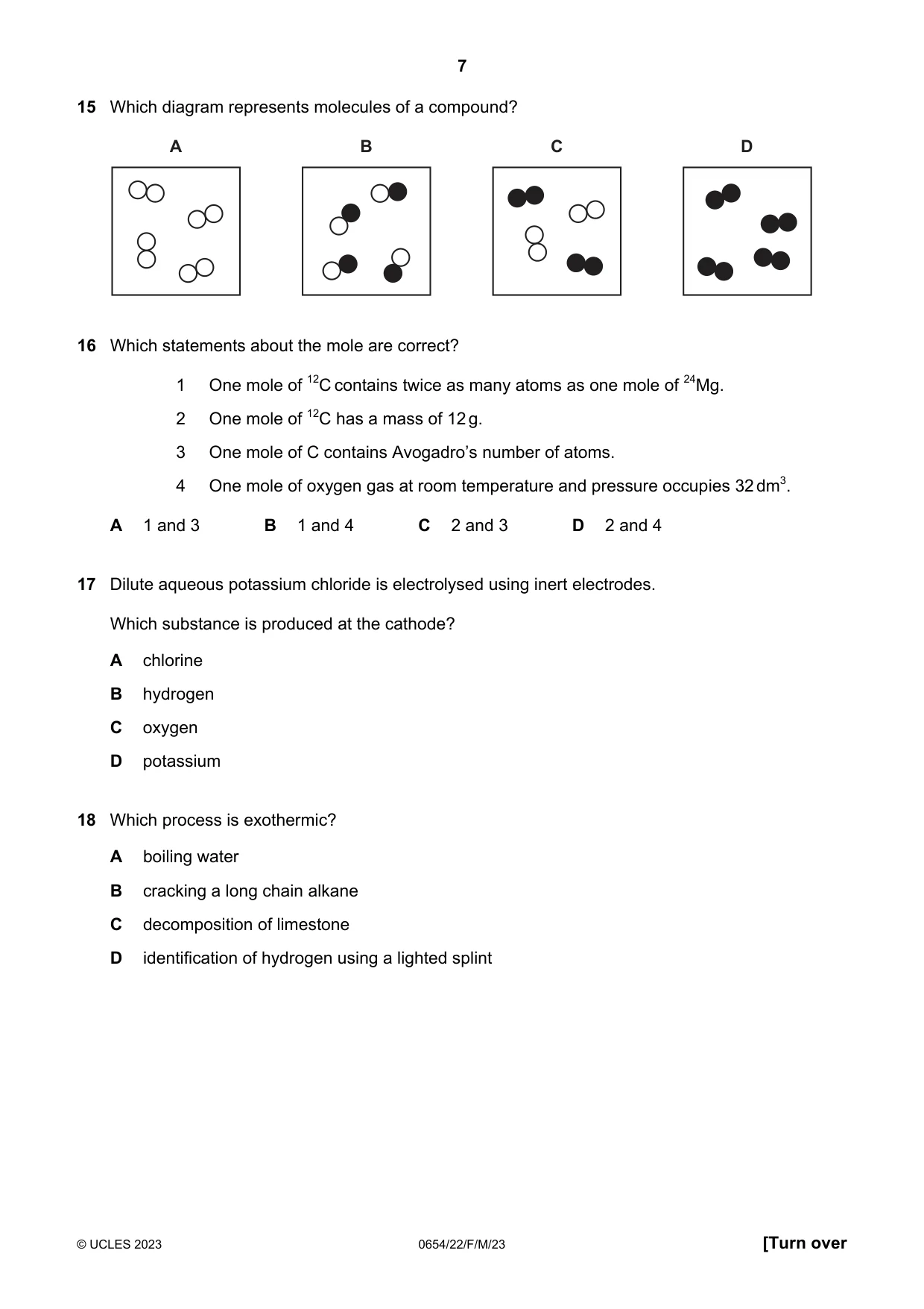 Cambridge IGCSE Sciences - Co-ordinated (Double) 0654 2023 Feb/March Paper 2 · Variant 2 question paper, page 7 of 16