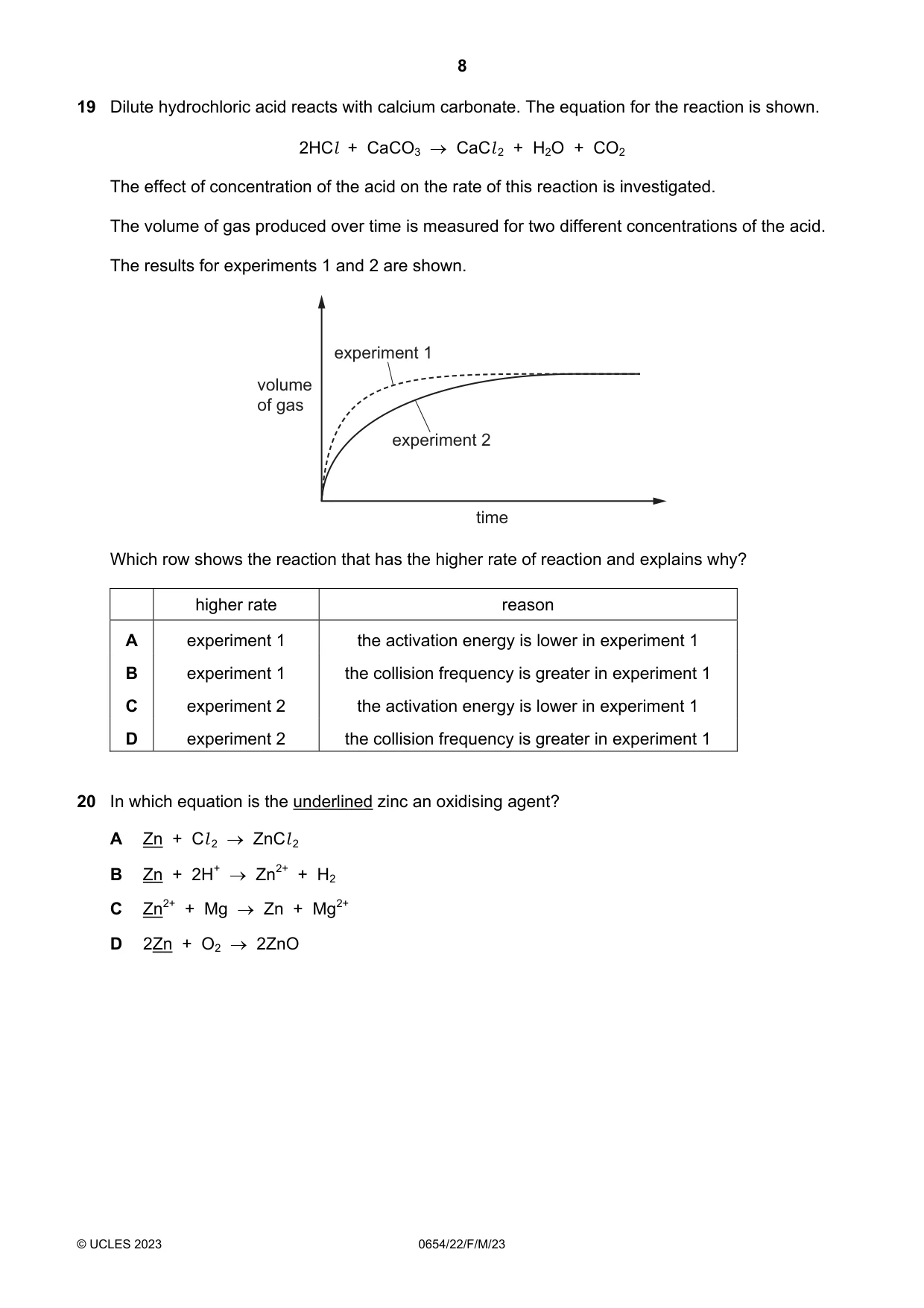 Cambridge IGCSE Sciences - Co-ordinated (Double) 0654 2023 Feb/March Paper 2 · Variant 2 question paper, page 8 of 16