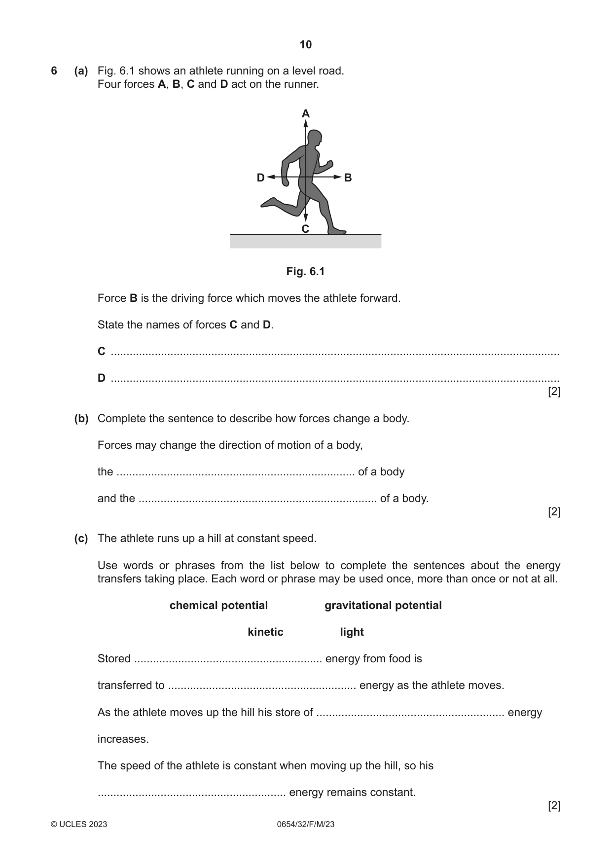 Cambridge IGCSE Sciences - Co-ordinated (Double) 0654 2023 Feb/March Paper 3 · Variant 2 question paper, page 10 of 24