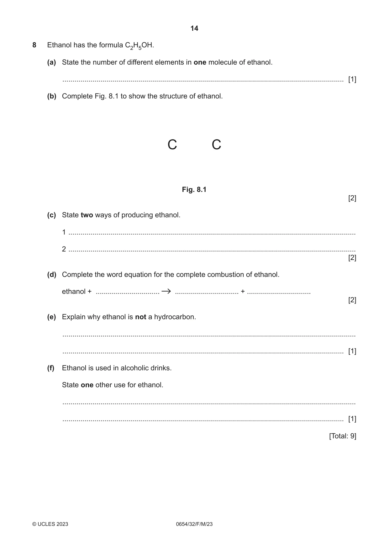 Cambridge IGCSE Sciences - Co-ordinated (Double) 0654 2023 Feb/March Paper 3 · Variant 2 question paper, page 14 of 24