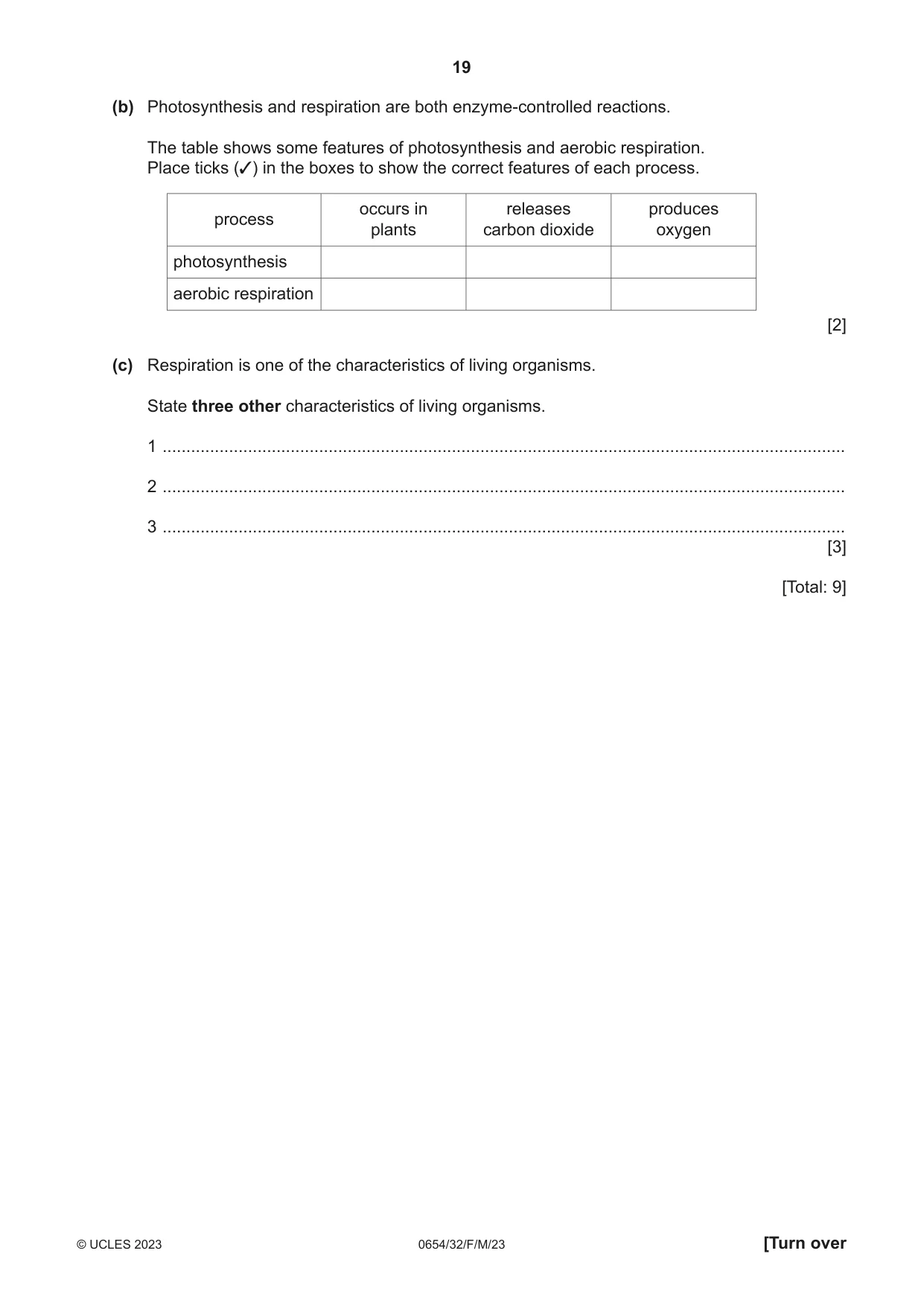Cambridge IGCSE Sciences - Co-ordinated (Double) 0654 2023 Feb/March Paper 3 · Variant 2 question paper, page 19 of 24