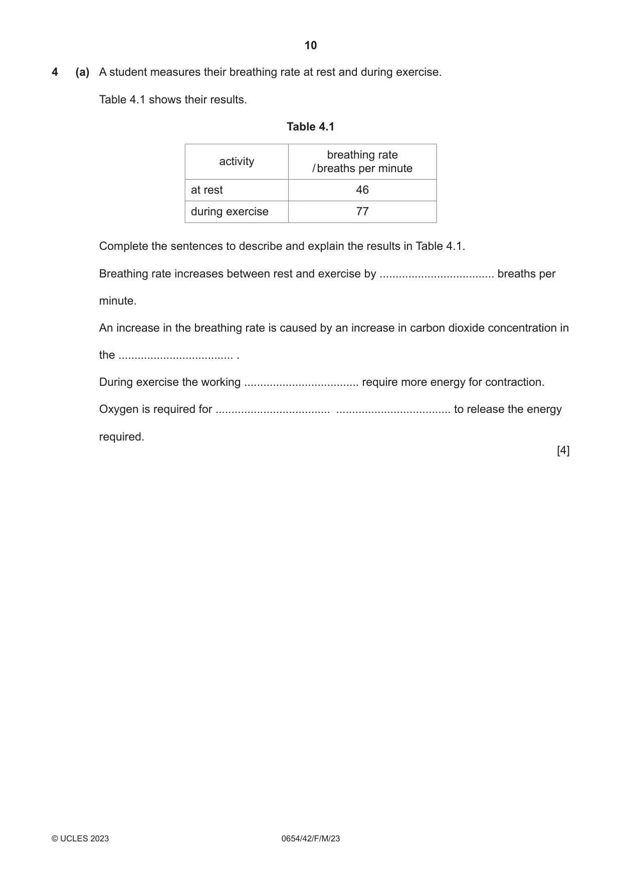 Cambridge IGCSE Sciences - Co-ordinated (Double) 0654 2023 Feb/March Paper 4 · Variant 2 question paper, page 10 of 36