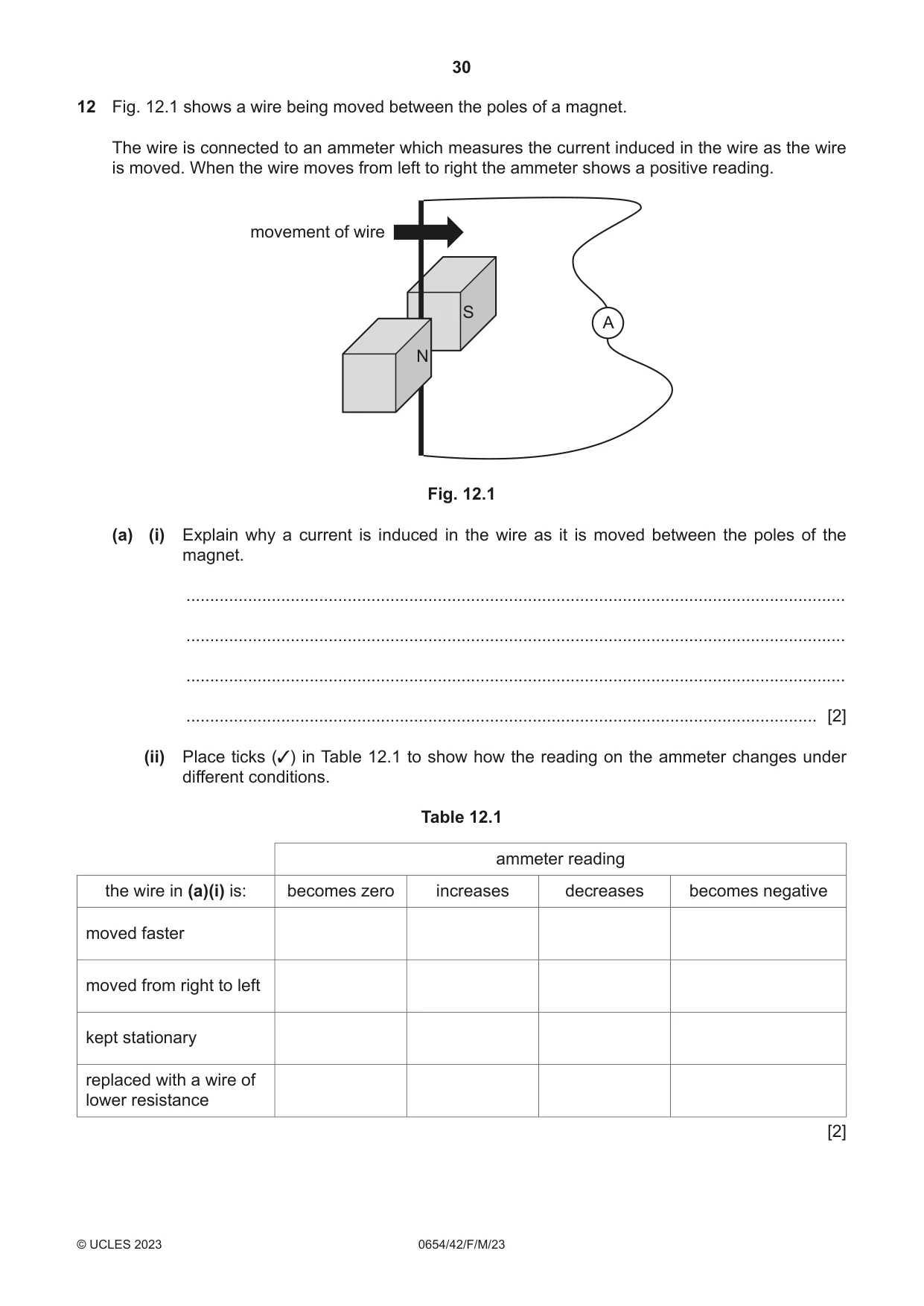 Cambridge IGCSE Sciences - Co-ordinated (Double) 0654 2023 Feb/March Paper 4 · Variant 2 question paper, page 30 of 36