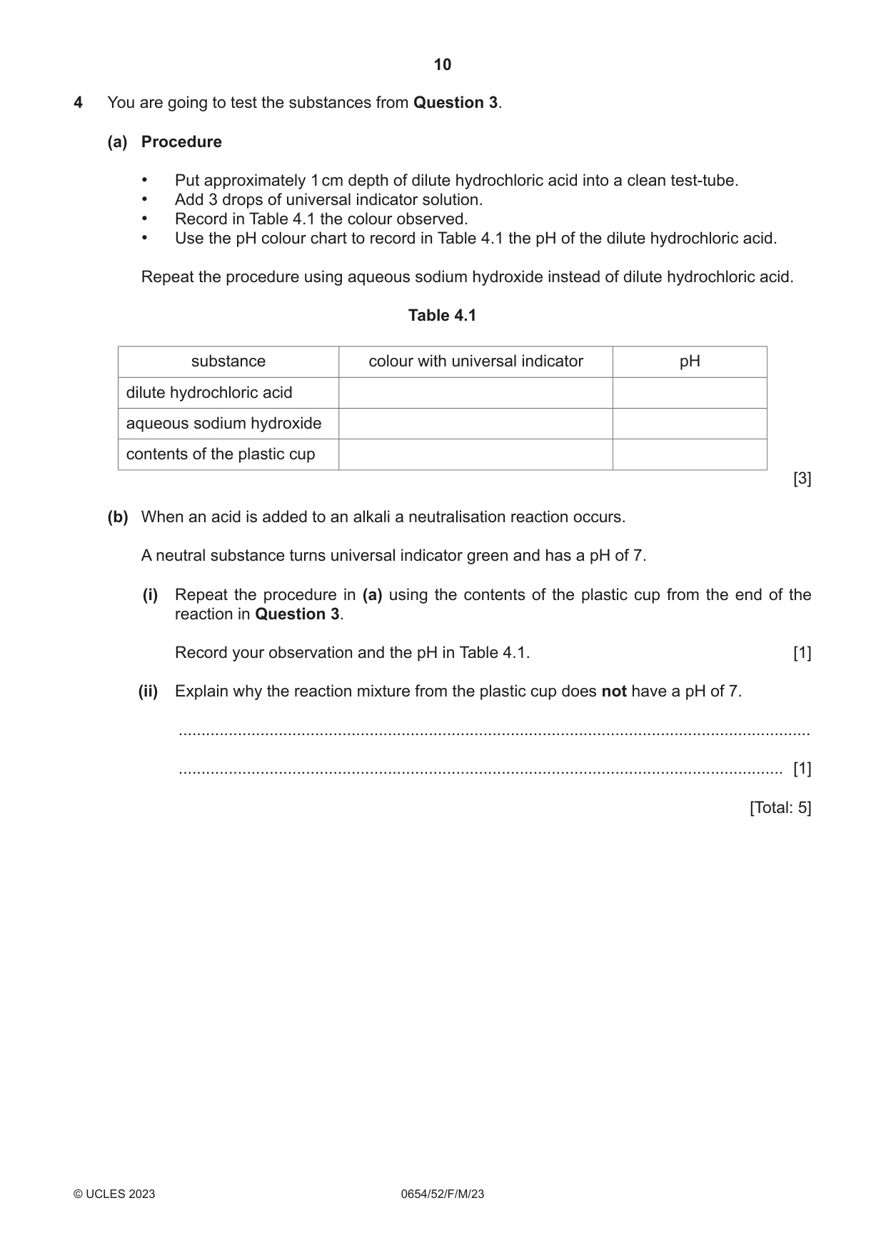 Cambridge IGCSE Sciences - Co-ordinated (Double) 0654 2023 Feb/March Paper 5 · Variant 2 question paper, page 10 of 16
