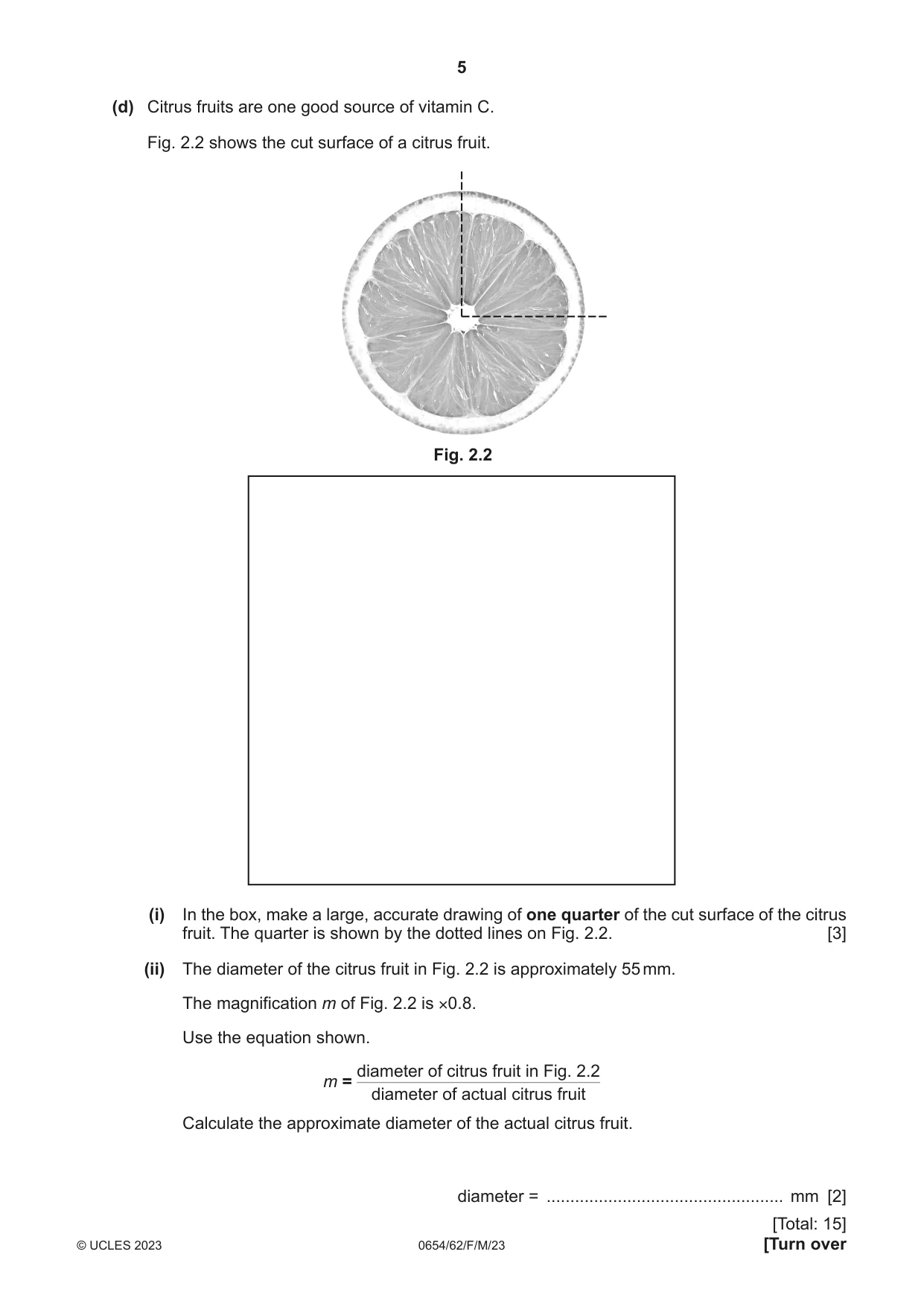 Cambridge IGCSE Sciences - Co-ordinated (Double) 0654 2023 Feb/March Paper 6 · Variant 2 question paper, page 5 of 20