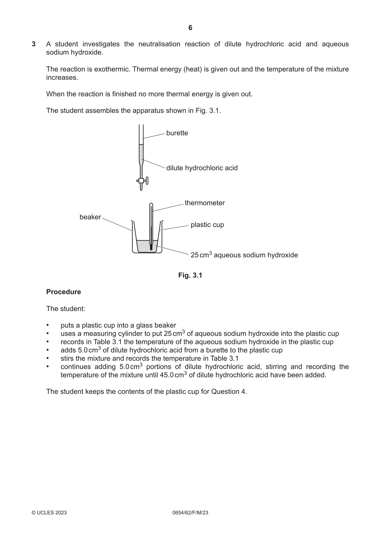 Cambridge IGCSE Sciences - Co-ordinated (Double) 0654 2023 Feb/March Paper 6 · Variant 2 question paper, page 6 of 20