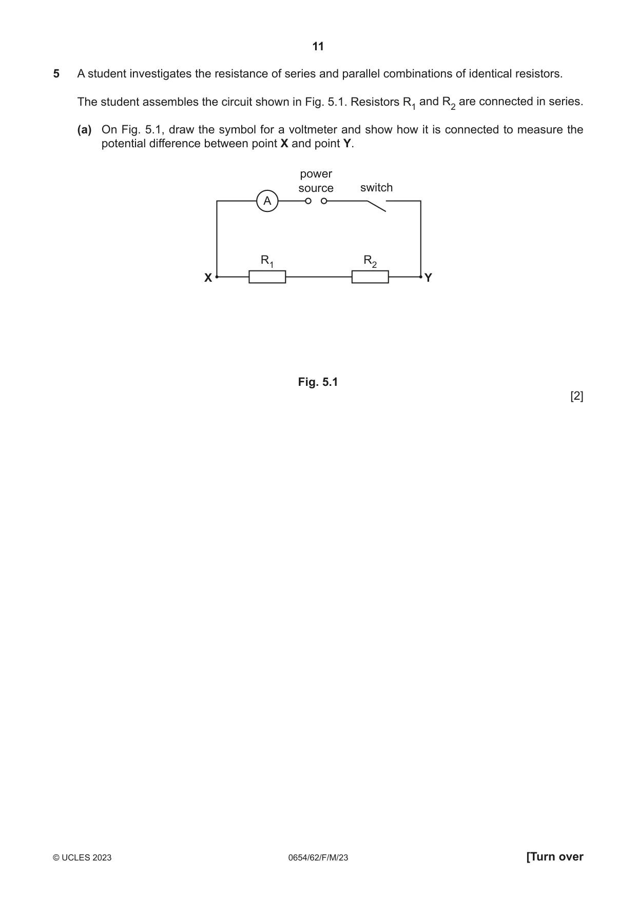 Cambridge IGCSE Sciences - Co-ordinated (Double) 0654 2023 Feb/March Paper 6 · Variant 2 question paper, page 11 of 20