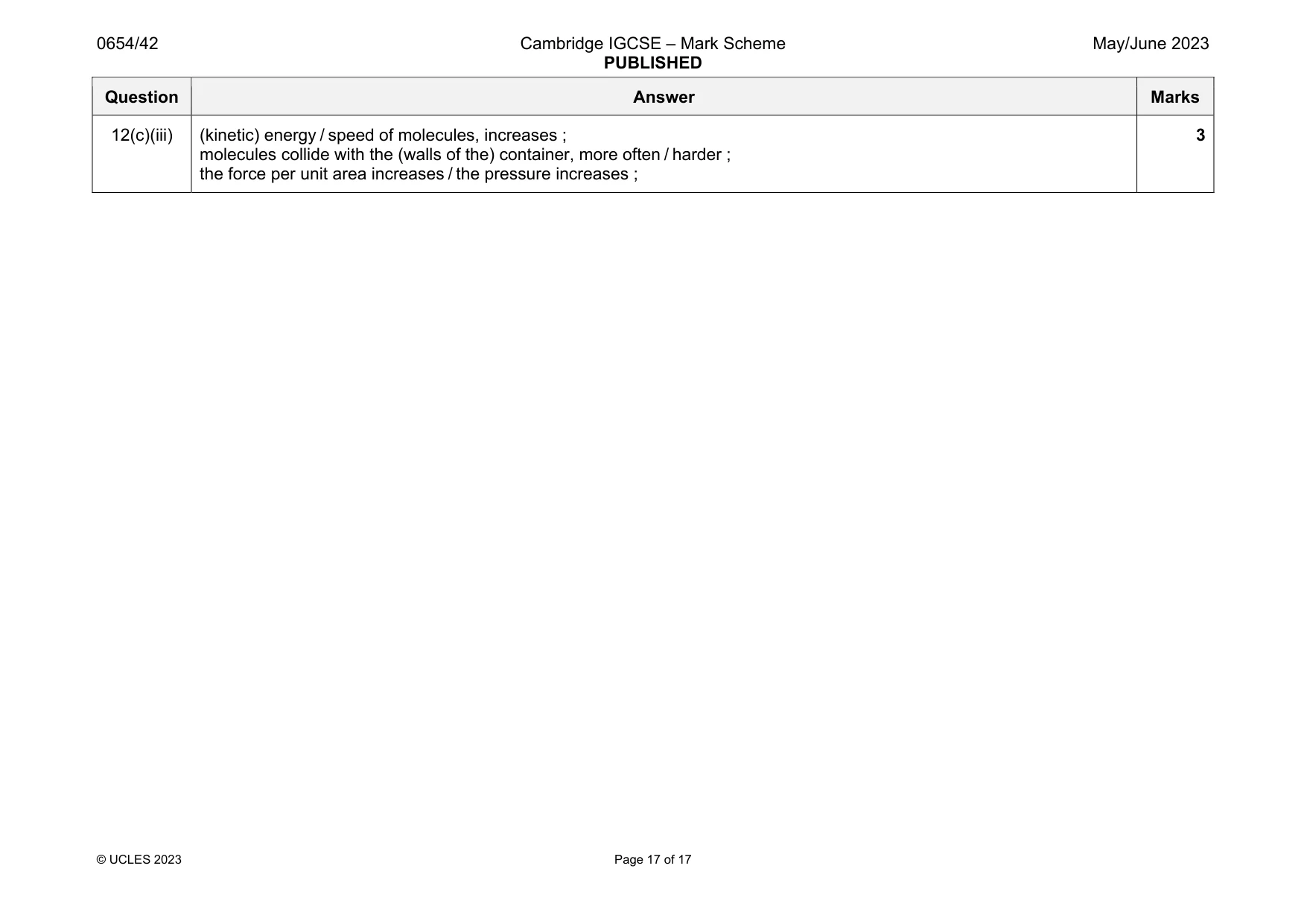 Mark scheme, page 17 of 17