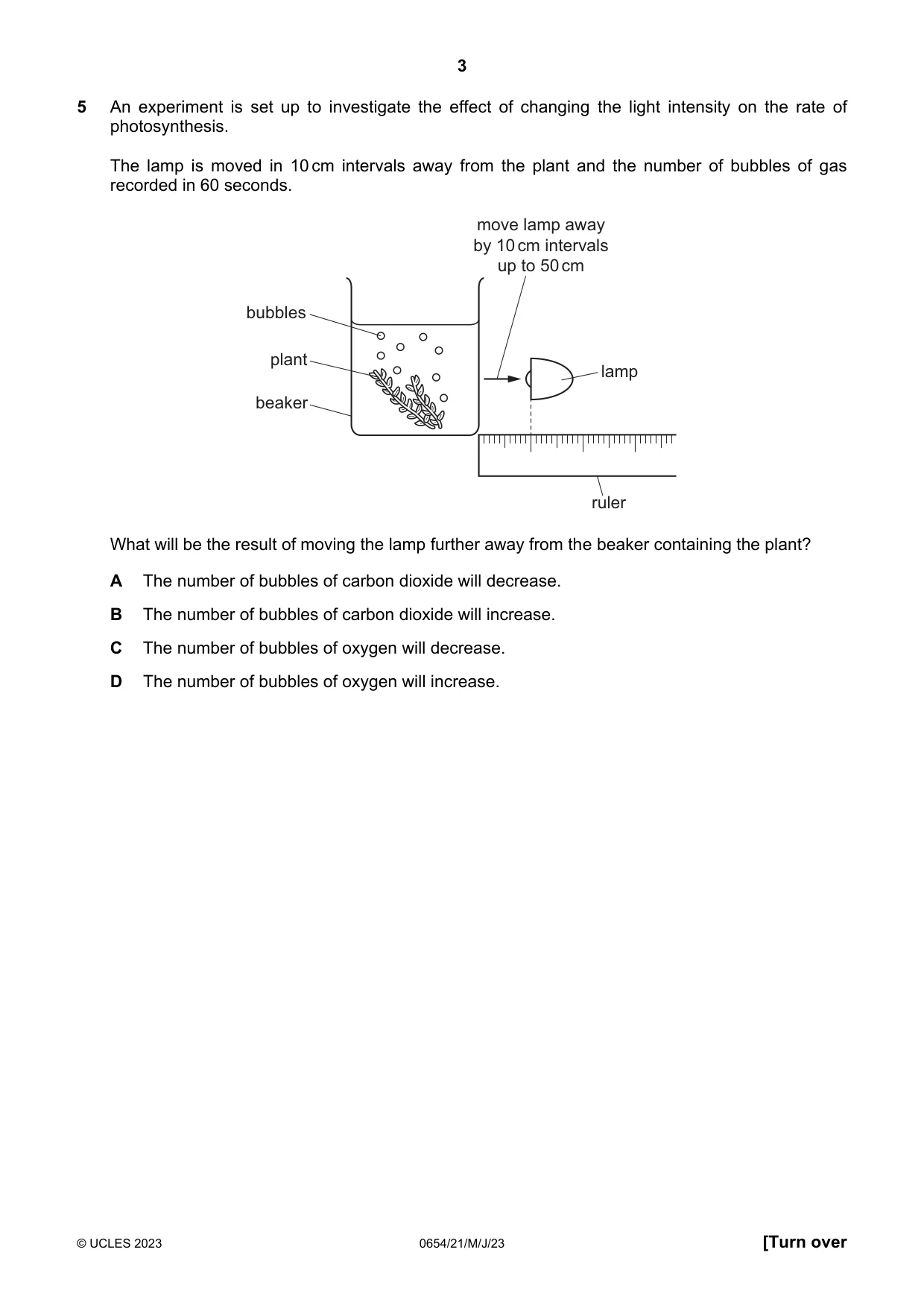 Cambridge IGCSE Sciences - Co-ordinated (Double) 0654 2023 May/June Paper 2 · Variant 1 question paper, page 3 of 16