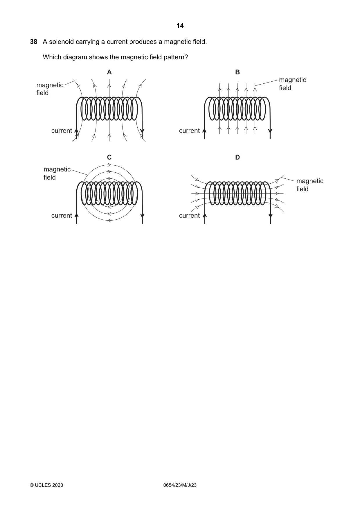 Cambridge IGCSE Sciences - Co-ordinated (Double) 0654 2023 May/June Paper 2 · Variant 3 question paper, page 14 of 20