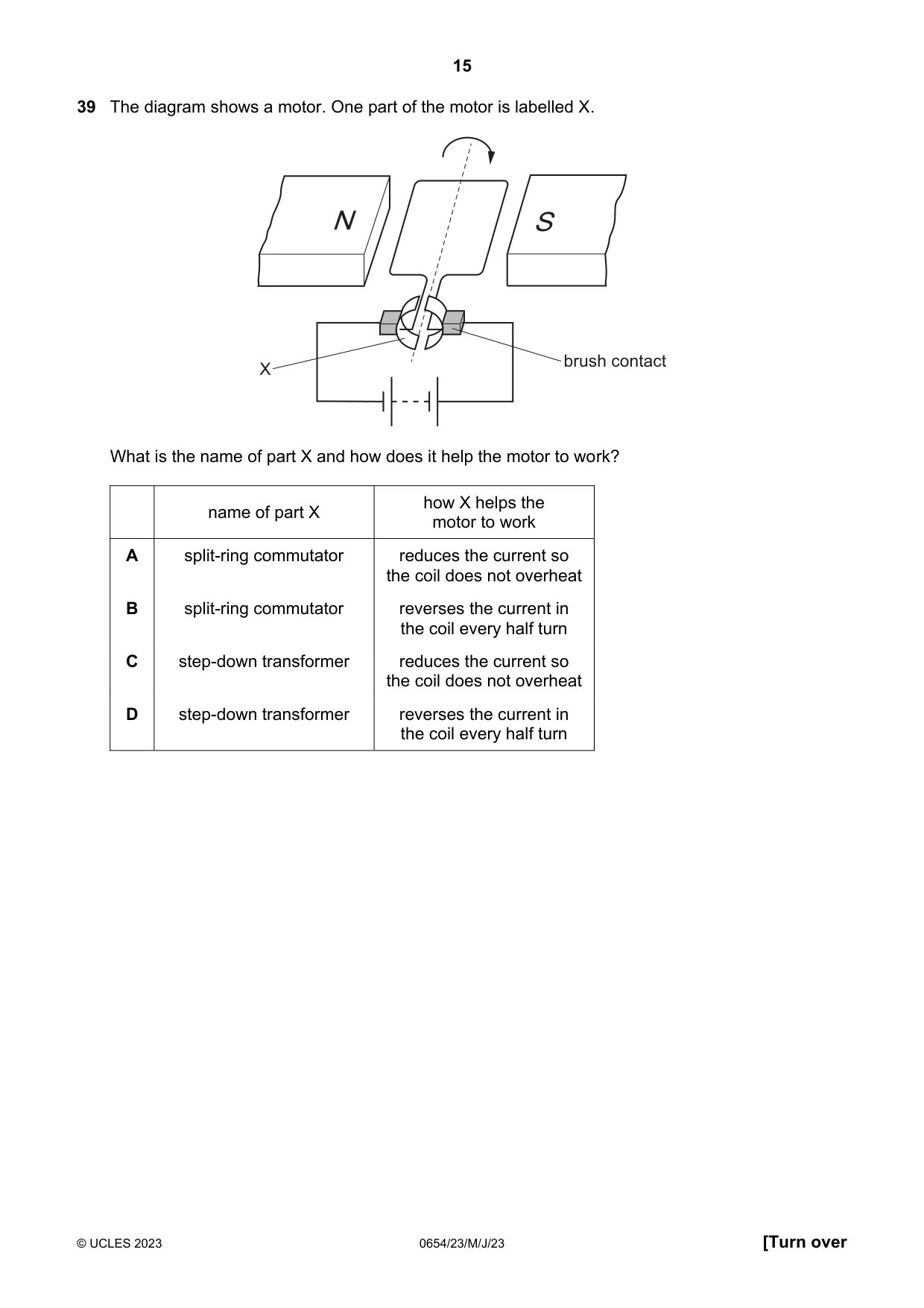 Cambridge IGCSE Sciences - Co-ordinated (Double) 0654 2023 May/June Paper 2 · Variant 3 question paper, page 15 of 20