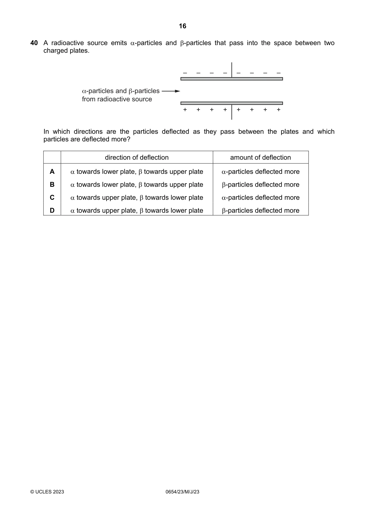 Cambridge IGCSE Sciences - Co-ordinated (Double) 0654 2023 May/June Paper 2 · Variant 3 question paper, page 16 of 20