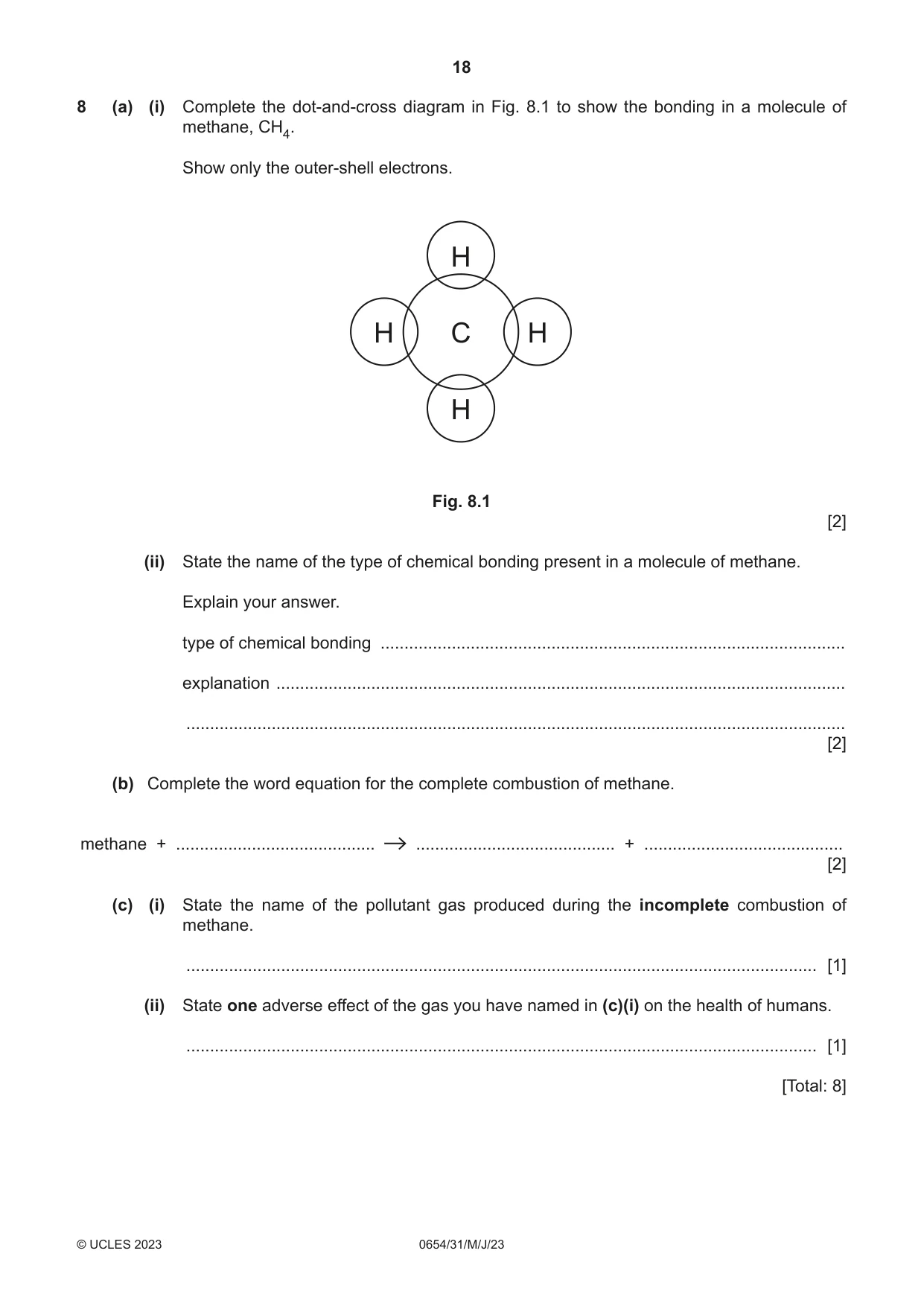 Cambridge IGCSE Sciences - Co-ordinated (Double) 0654 2023 May/June Paper 3 · Variant 1 question paper, page 18 of 32