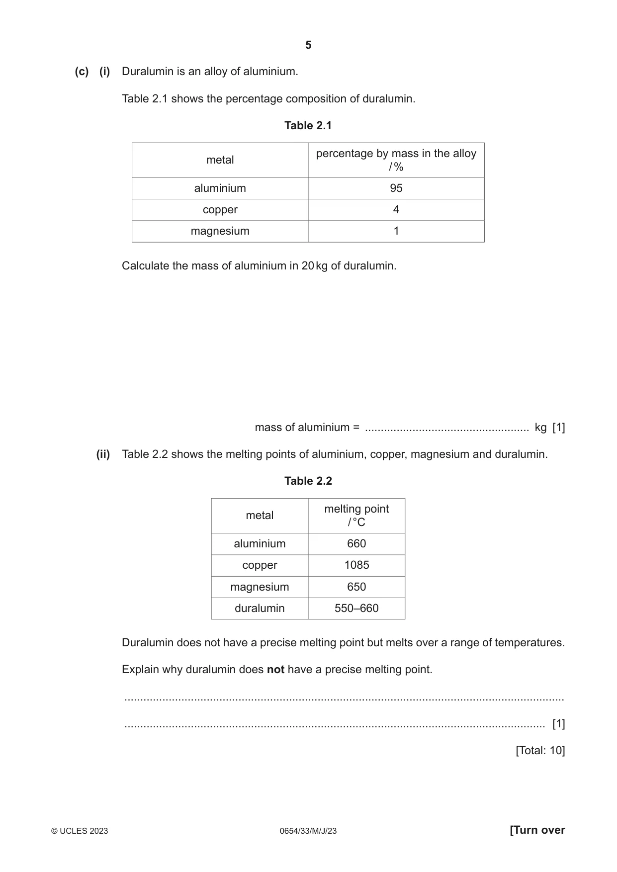 Cambridge IGCSE Sciences - Co-ordinated (Double) 0654 2023 May/June Paper 3 · Variant 3 question paper, page 5 of 28