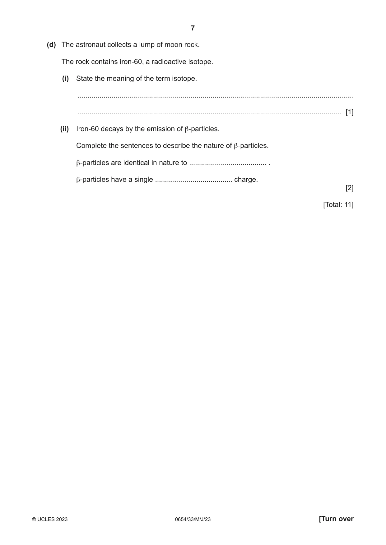 Cambridge IGCSE Sciences - Co-ordinated (Double) 0654 2023 May/June Paper 3 · Variant 3 question paper, page 7 of 28
