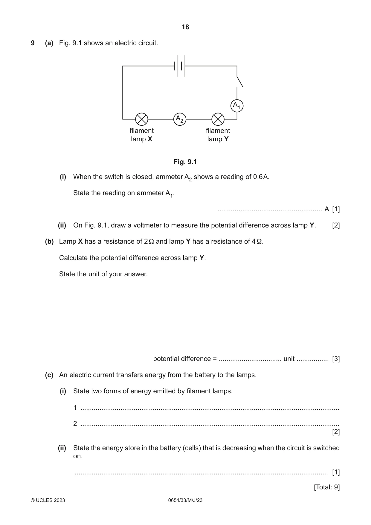 Cambridge IGCSE Sciences - Co-ordinated (Double) 0654 2023 May/June Paper 3 · Variant 3 question paper, page 18 of 28