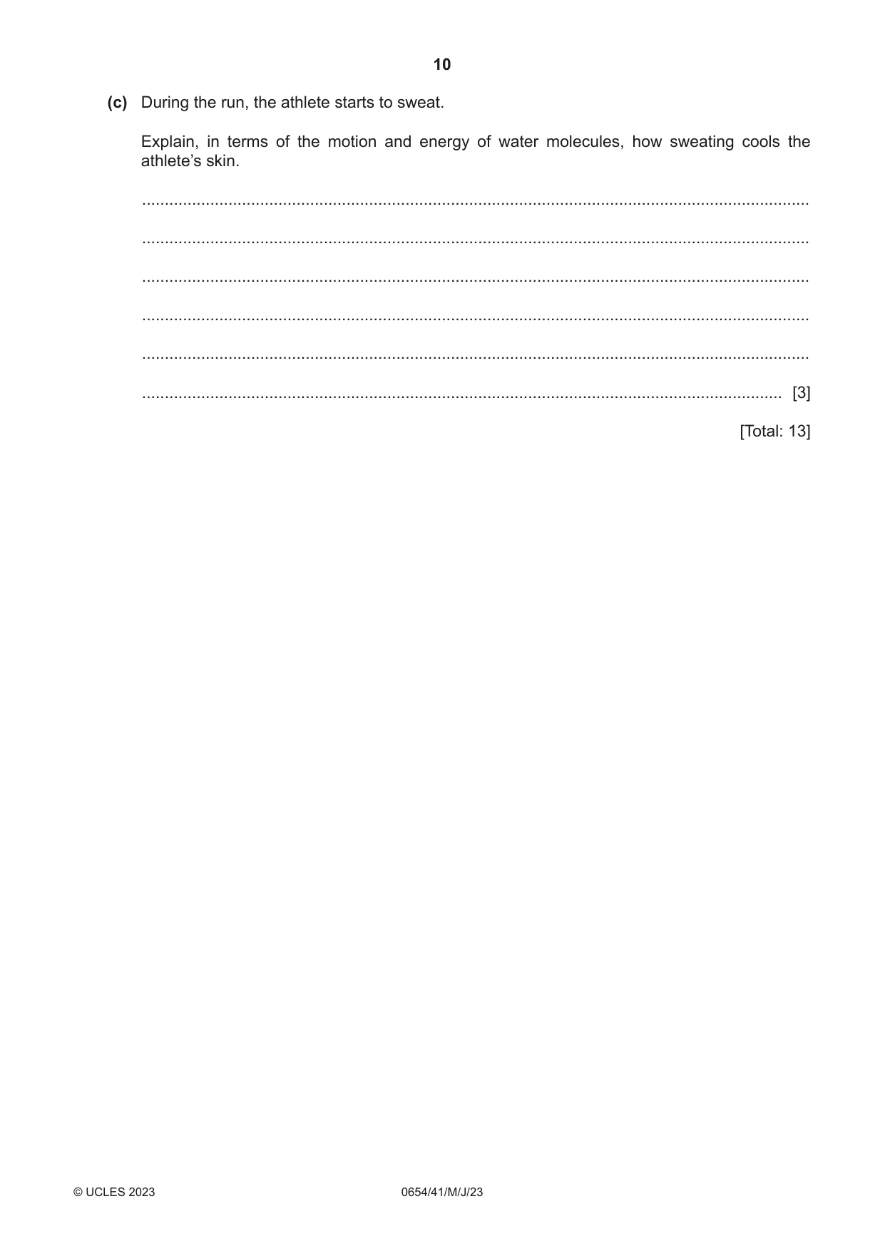 Cambridge IGCSE Sciences - Co-ordinated (Double) 0654 2023 May/June Paper 4 · Variant 1 question paper, page 10 of 32
