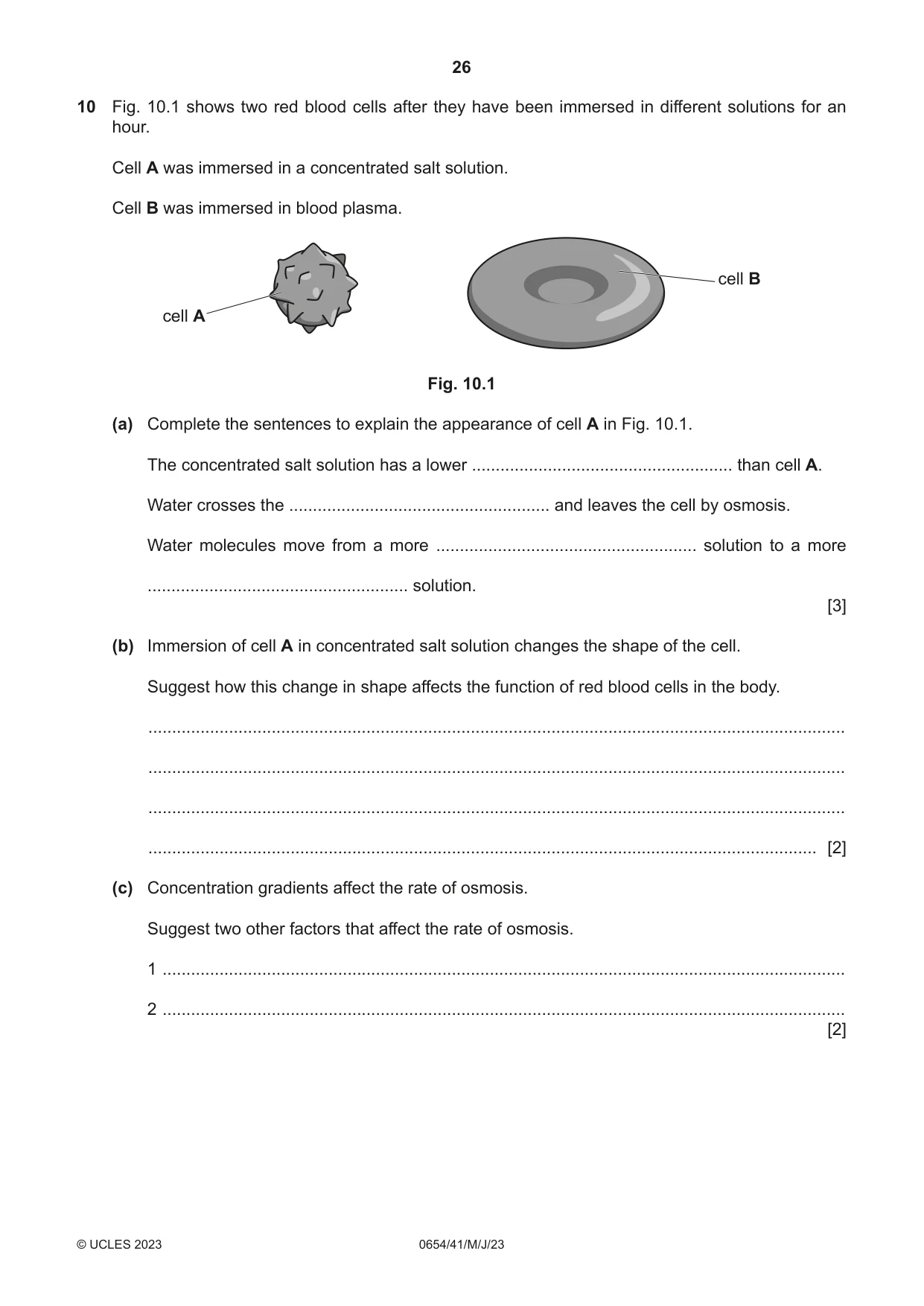 Cambridge IGCSE Sciences - Co-ordinated (Double) 0654 2023 May/June Paper 4 · Variant 1 question paper, page 26 of 32