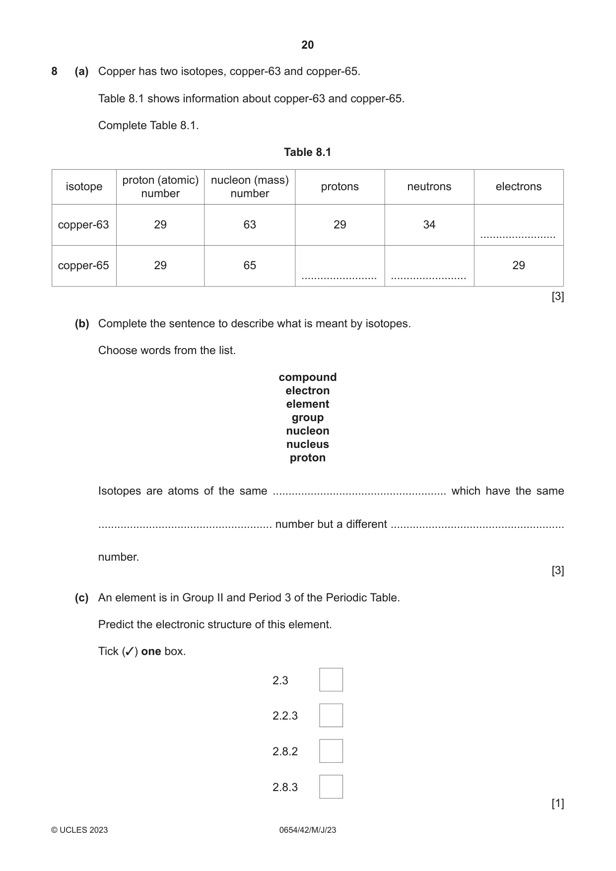 Cambridge IGCSE Sciences - Co-ordinated (Double) 0654 2023 May/June Paper 4 · Variant 2 question paper, page 20 of 32