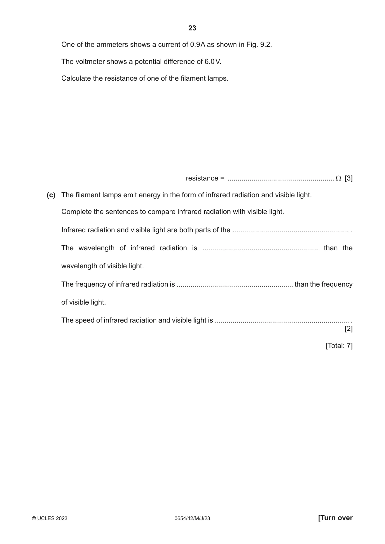 Cambridge IGCSE Sciences - Co-ordinated (Double) 0654 2023 May/June Paper 4 · Variant 2 question paper, page 23 of 32