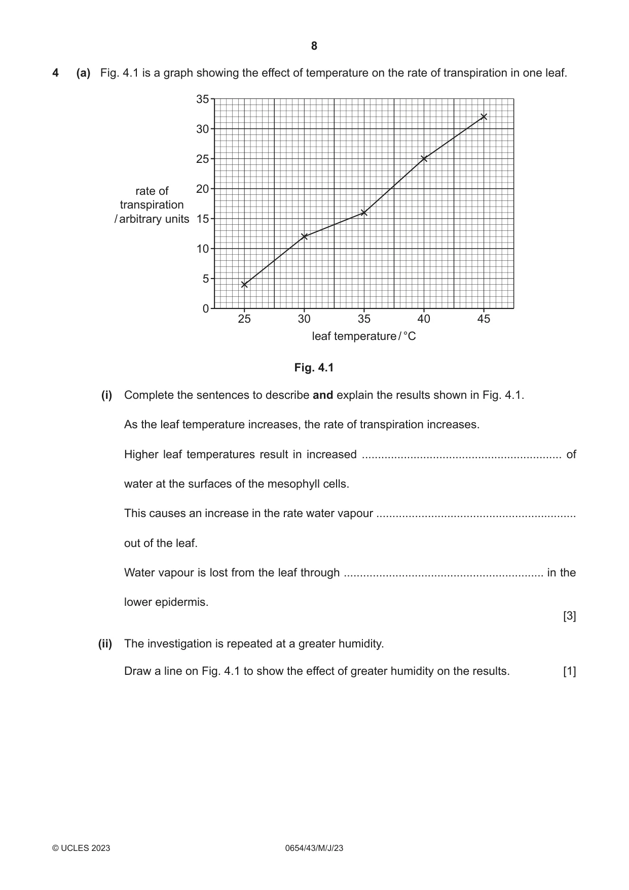 Cambridge IGCSE Sciences - Co-ordinated (Double) 0654 2023 May/June Paper 4 · Variant 3 question paper, page 8 of 32