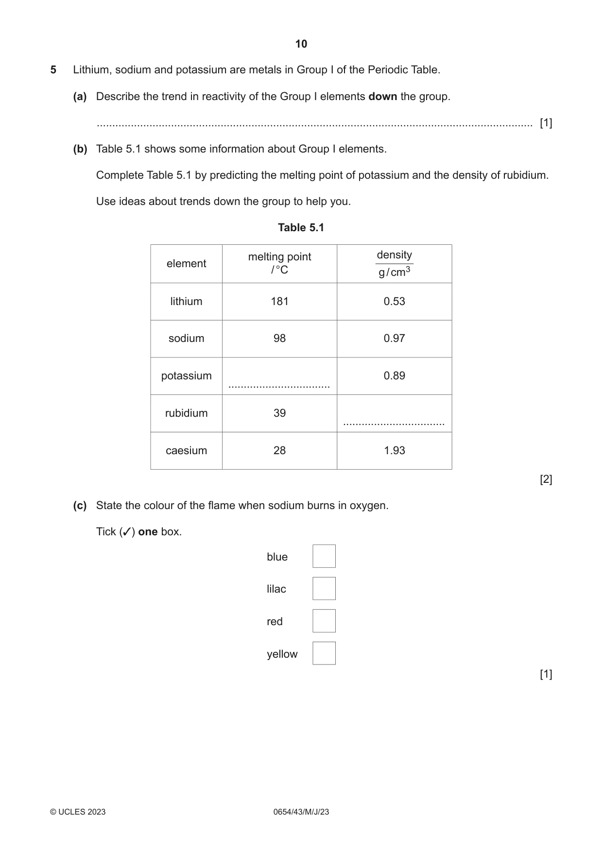 Cambridge IGCSE Sciences - Co-ordinated (Double) 0654 2023 May/June Paper 4 · Variant 3 question paper, page 10 of 32