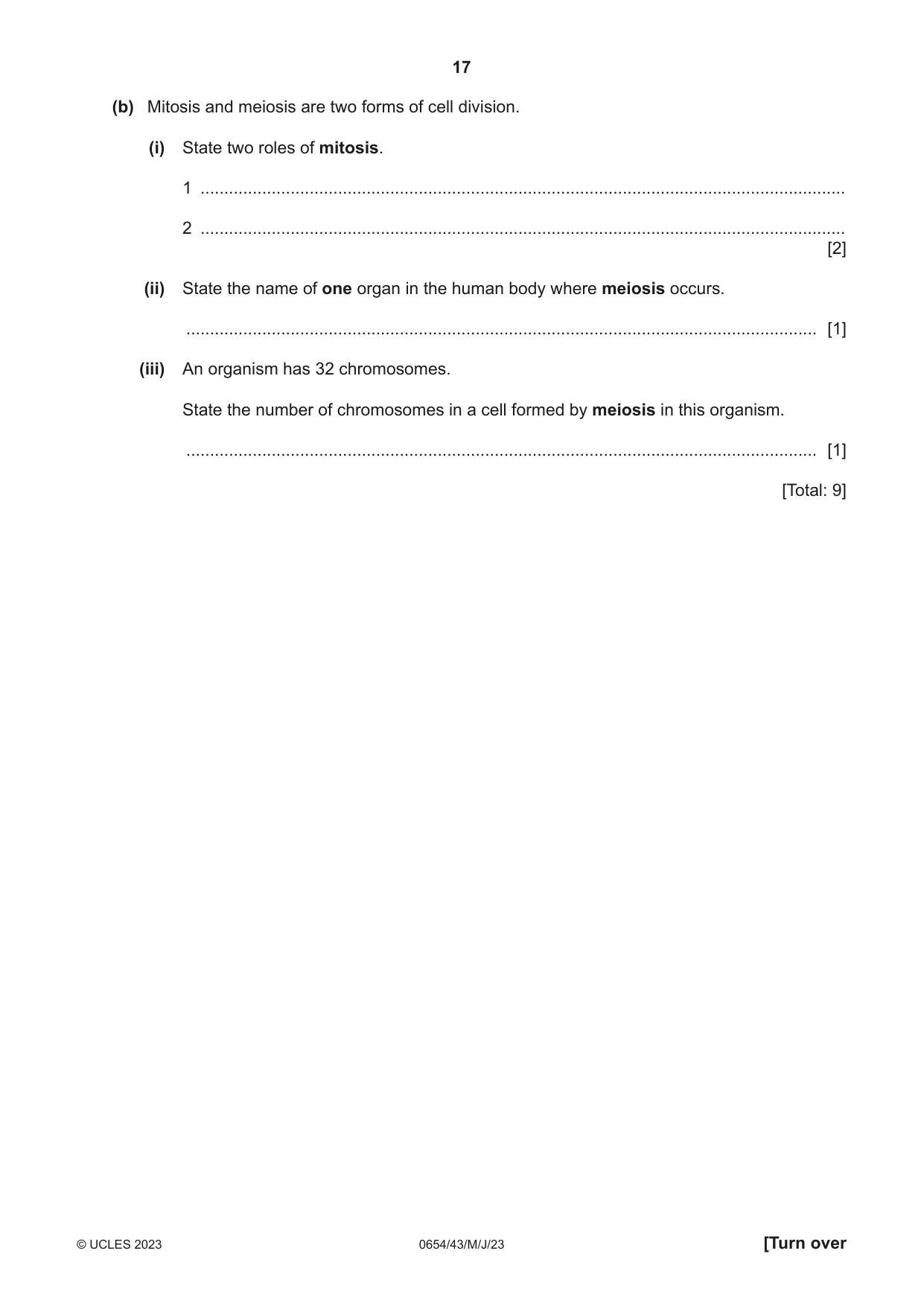 Cambridge IGCSE Sciences - Co-ordinated (Double) 0654 2023 May/June Paper 4 · Variant 3 question paper, page 17 of 32