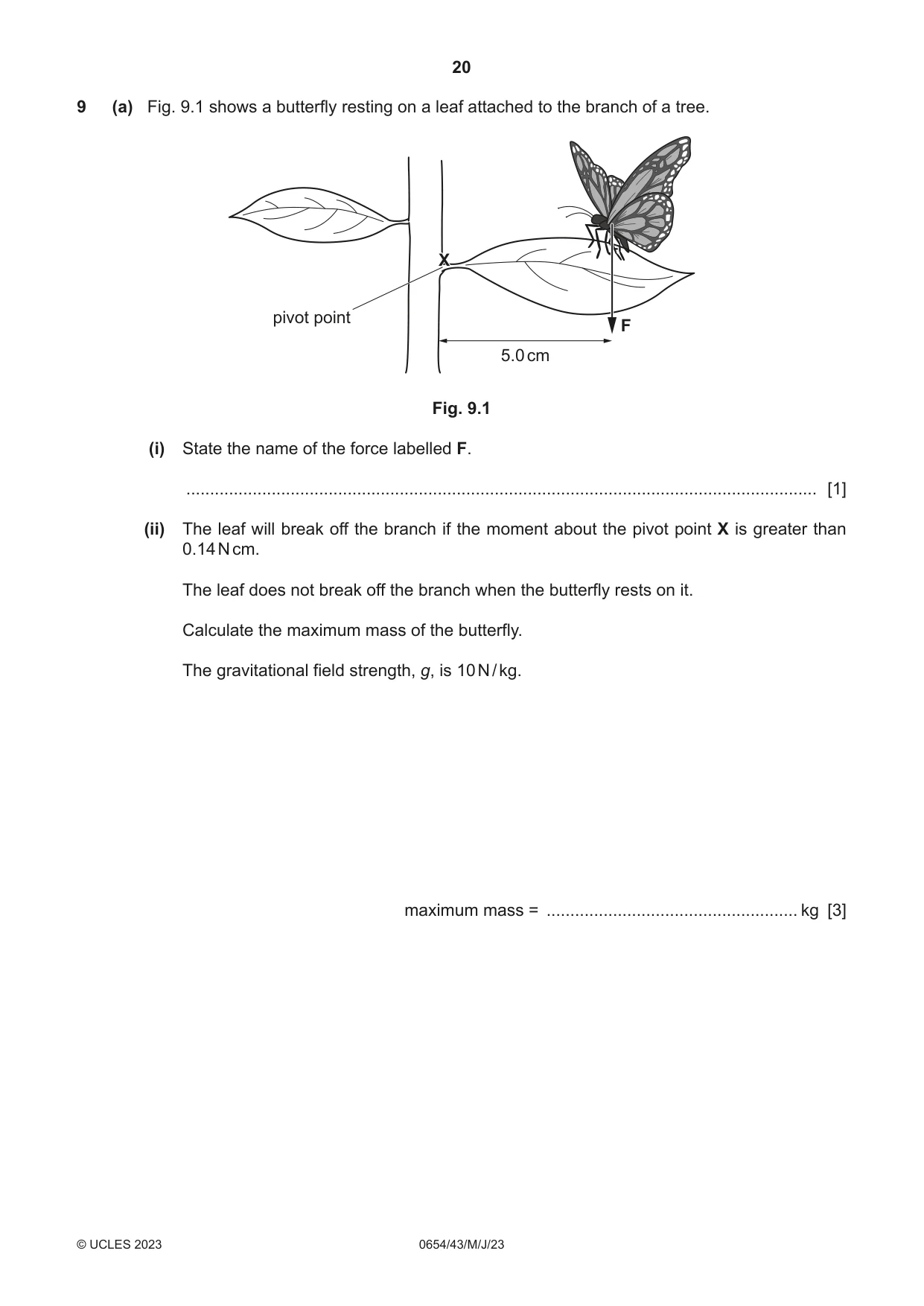 Cambridge IGCSE Sciences - Co-ordinated (Double) 0654 2023 May/June Paper 4 · Variant 3 question paper, page 20 of 32