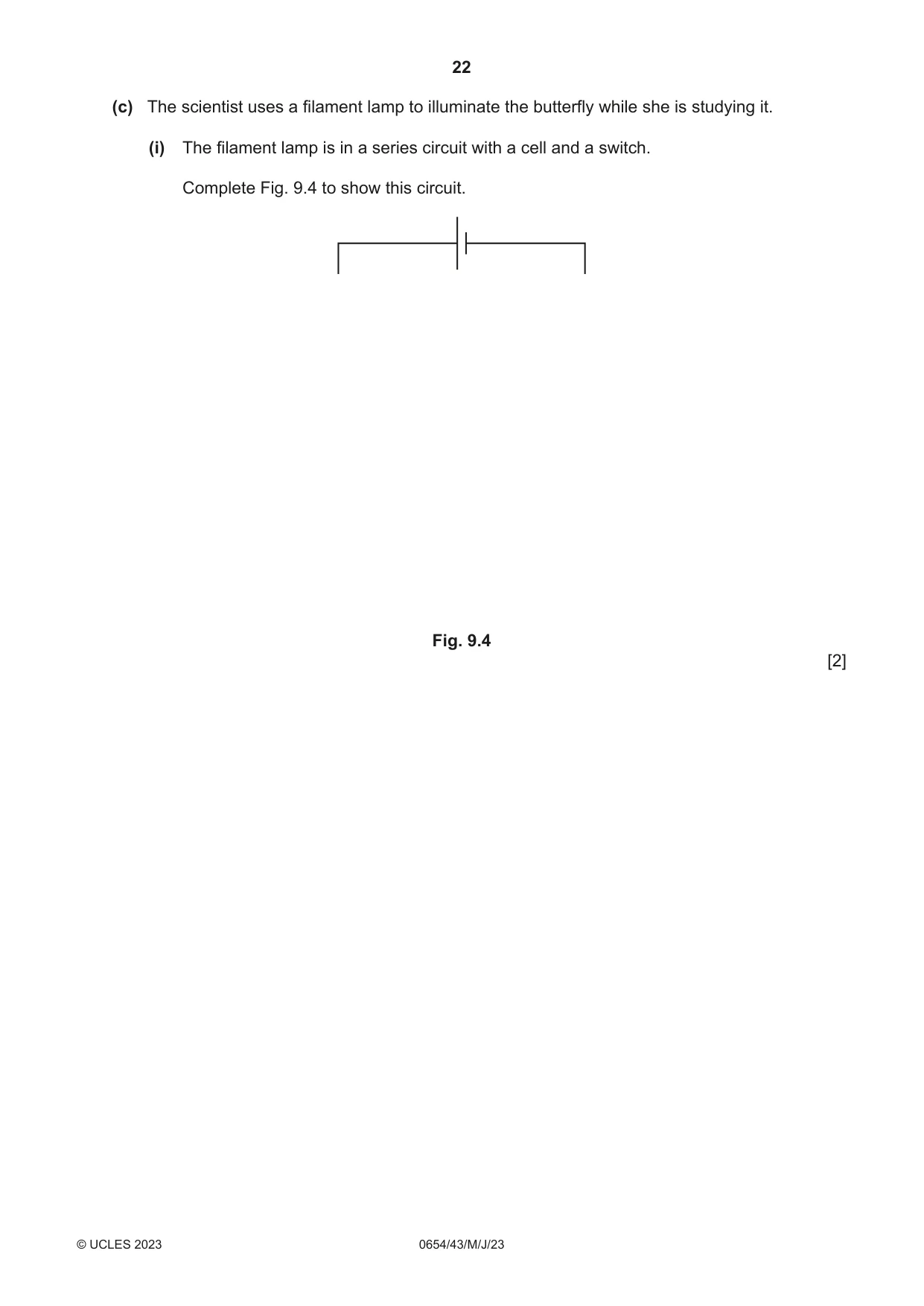 Cambridge IGCSE Sciences - Co-ordinated (Double) 0654 2023 May/June Paper 4 · Variant 3 question paper, page 22 of 32