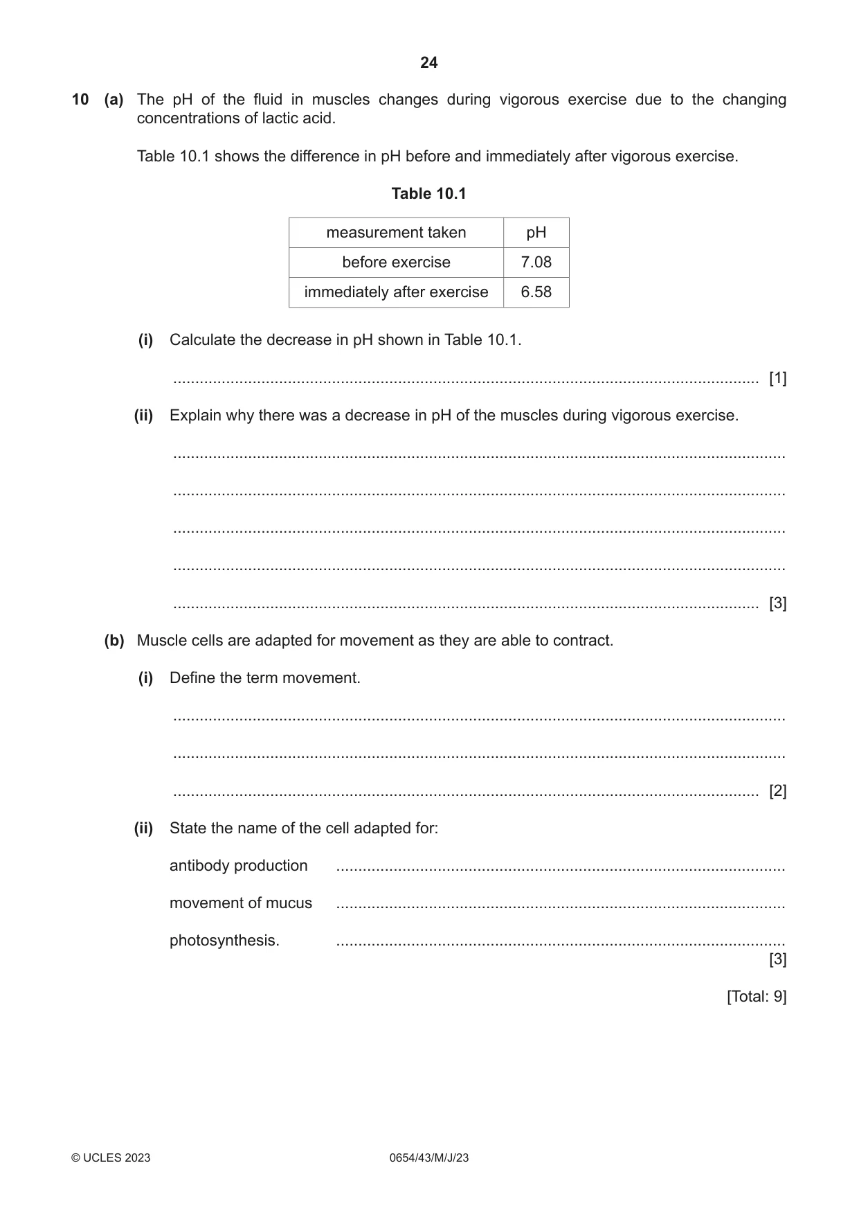 Cambridge IGCSE Sciences - Co-ordinated (Double) 0654 2023 May/June Paper 4 · Variant 3 question paper, page 24 of 32