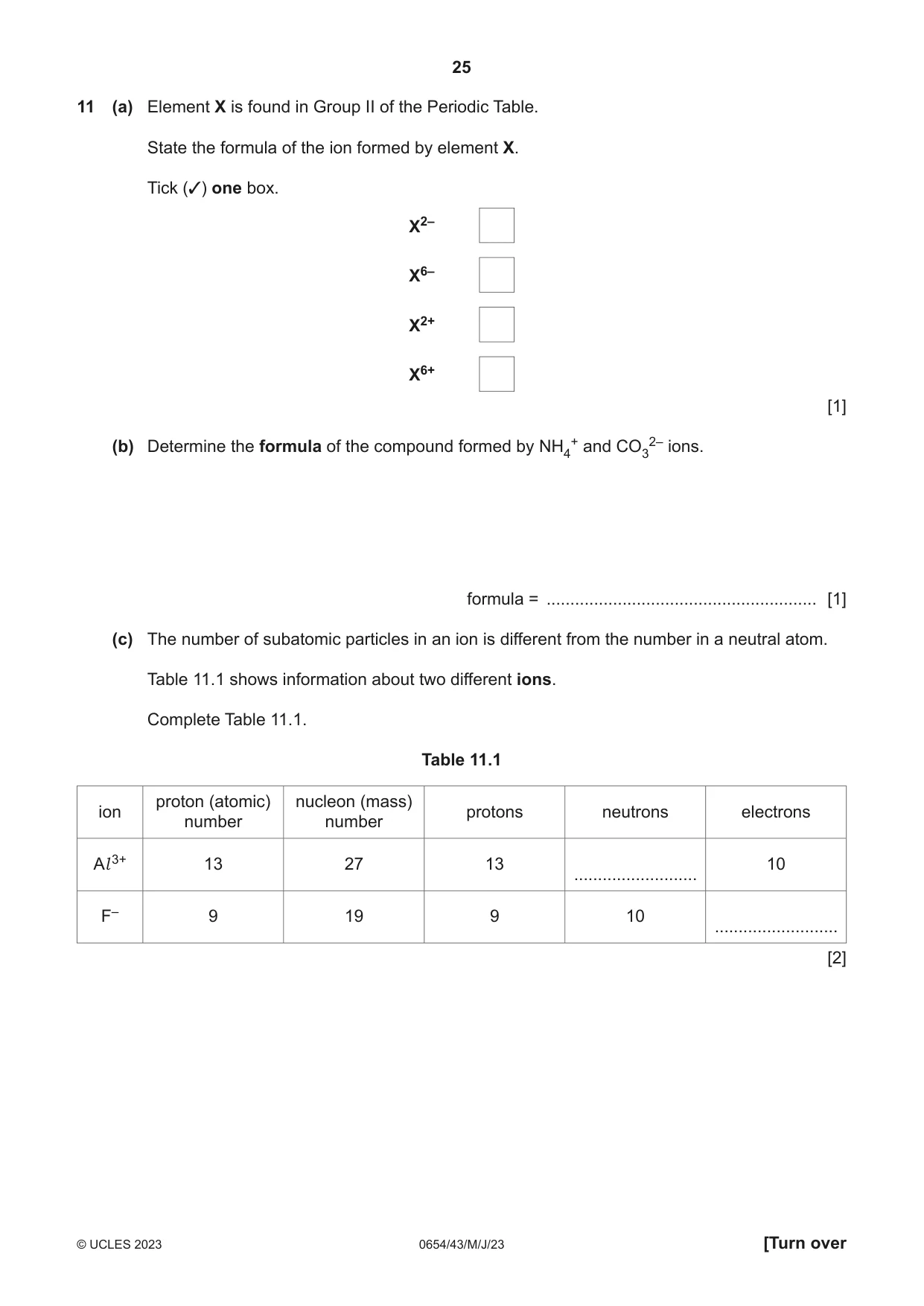 Cambridge IGCSE Sciences - Co-ordinated (Double) 0654 2023 May/June Paper 4 · Variant 3 question paper, page 25 of 32