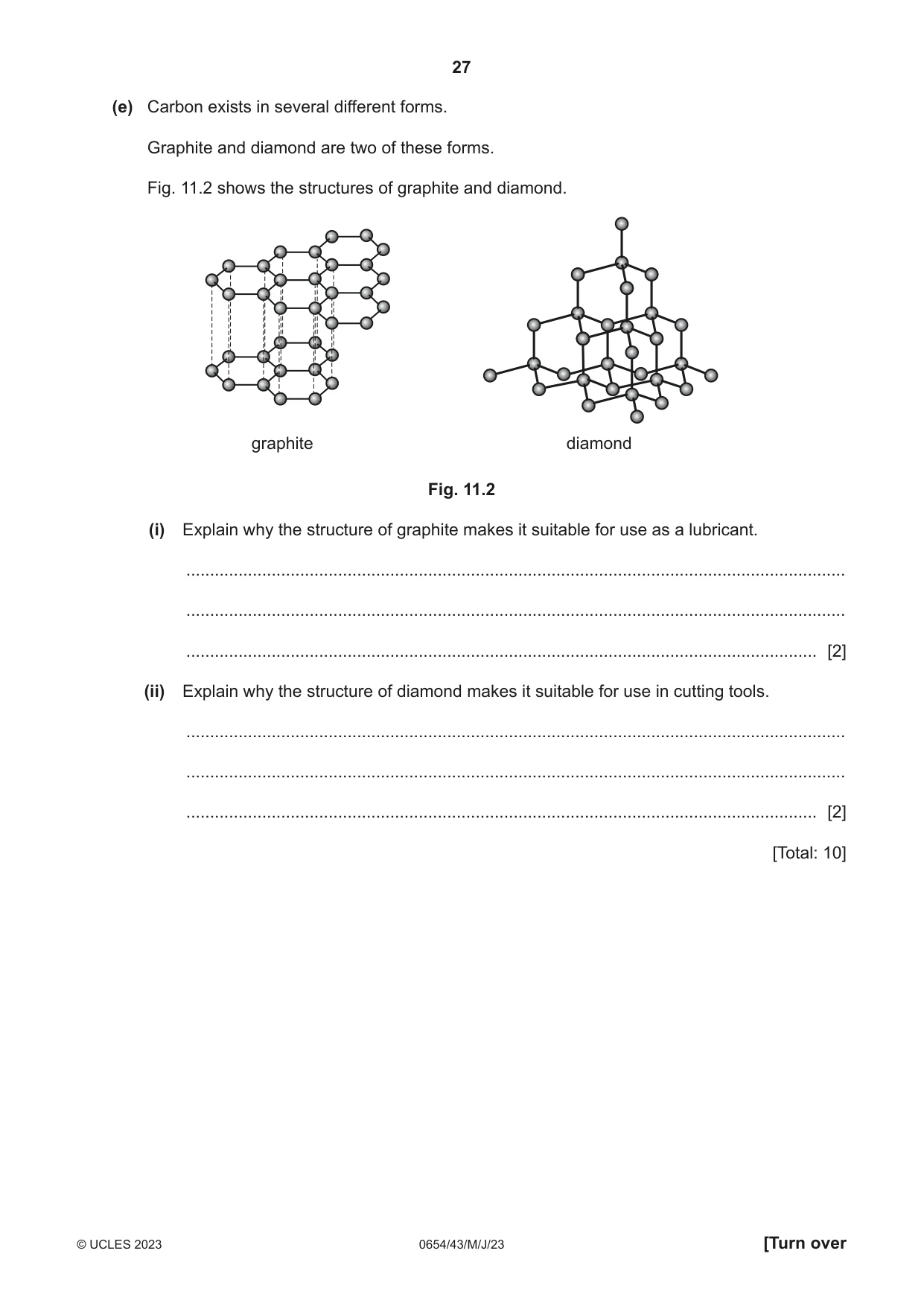 Cambridge IGCSE Sciences - Co-ordinated (Double) 0654 2023 May/June Paper 4 · Variant 3 question paper, page 27 of 32