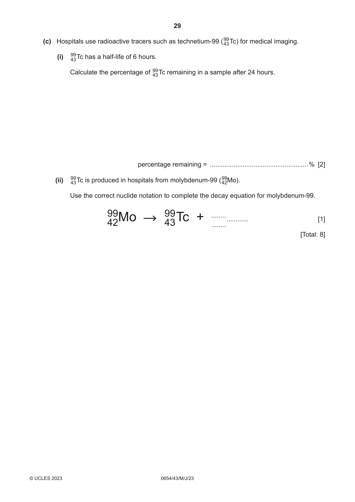 Cambridge IGCSE Sciences - Co-ordinated (Double) 0654 2023 May/June Paper 4 · Variant 3 question paper, page 29 of 32