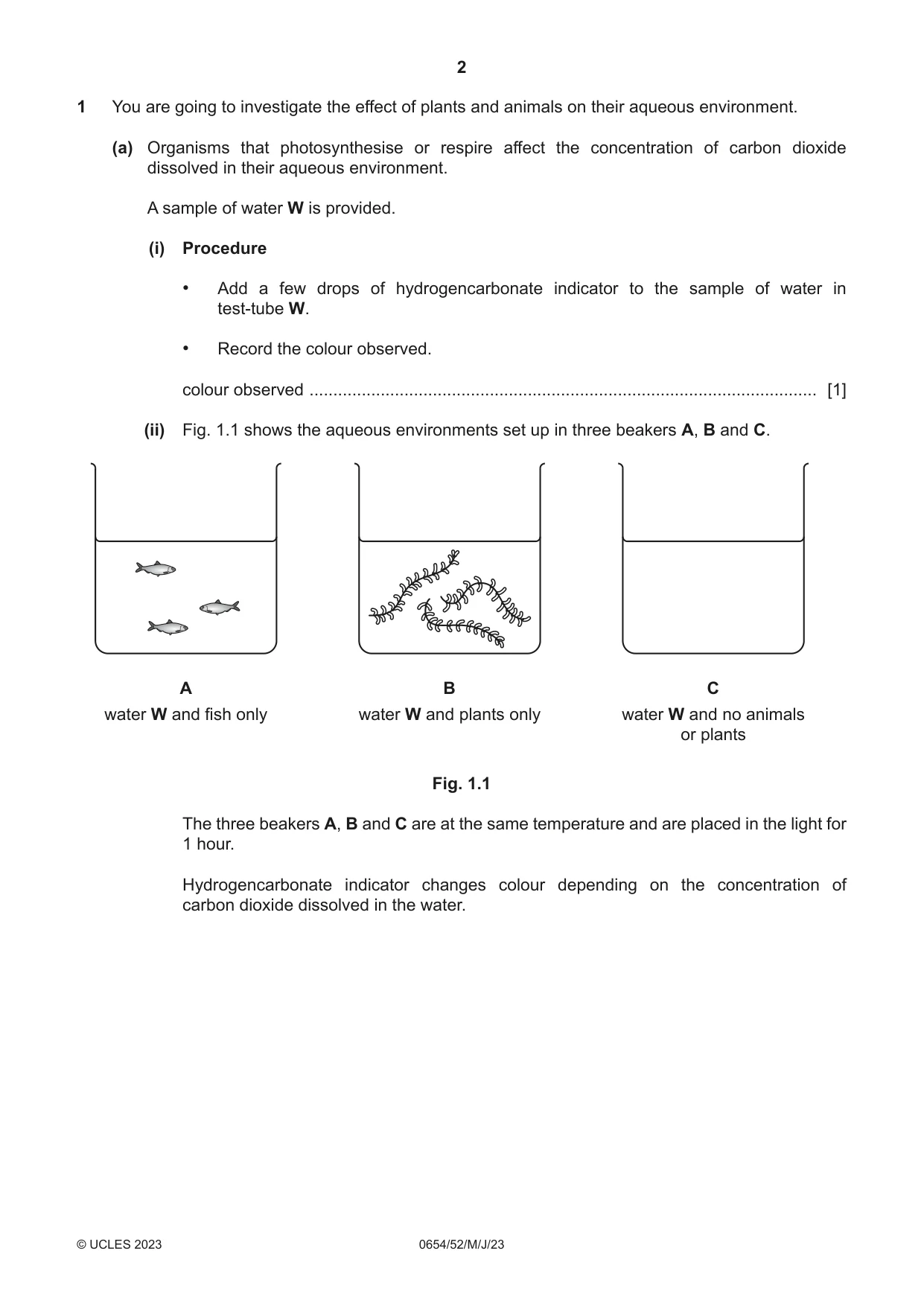Cambridge IGCSE Sciences - Co-ordinated (Double) 0654 2023 May/June Paper 5 · Variant 2 question paper, page 2 of 20