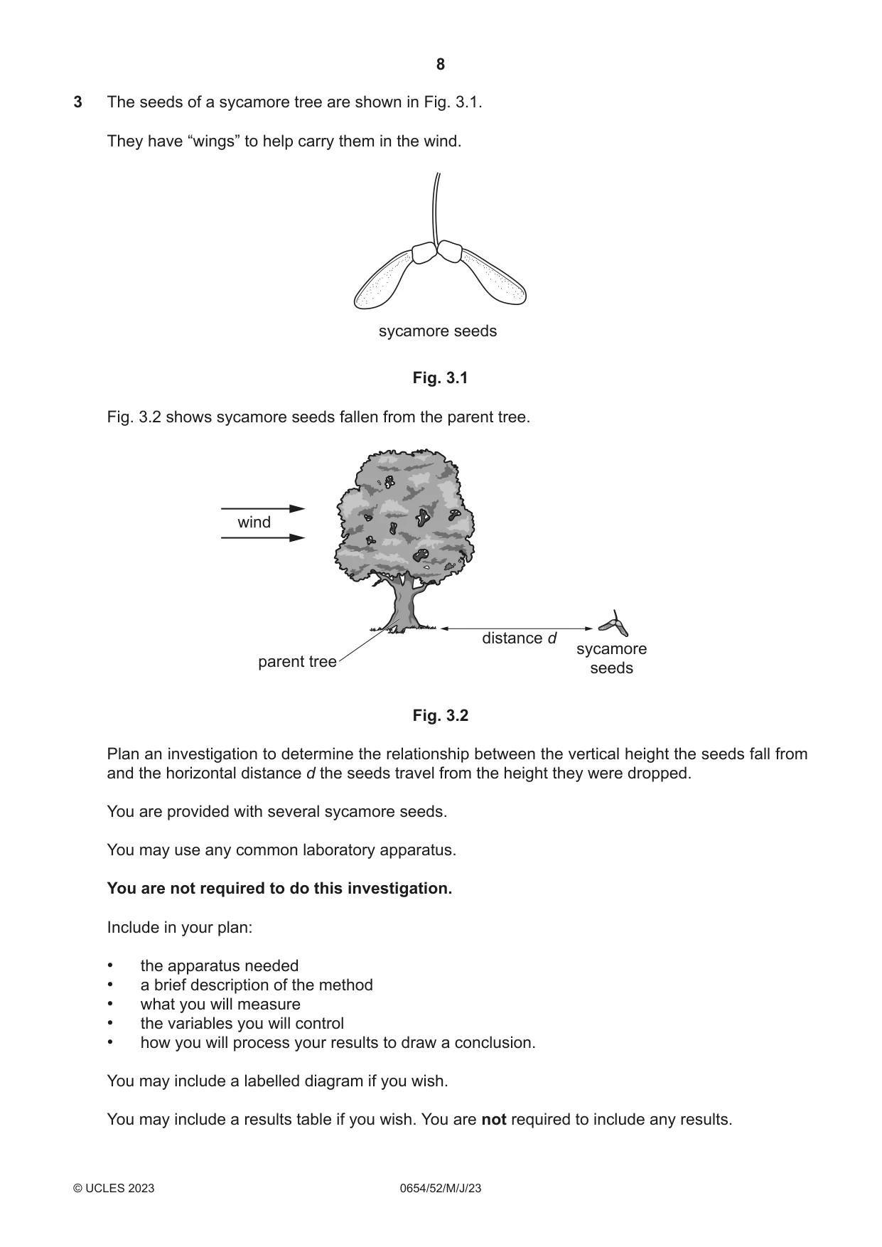 Cambridge IGCSE Sciences - Co-ordinated (Double) 0654 2023 May/June Paper 5 · Variant 2 question paper, page 8 of 20